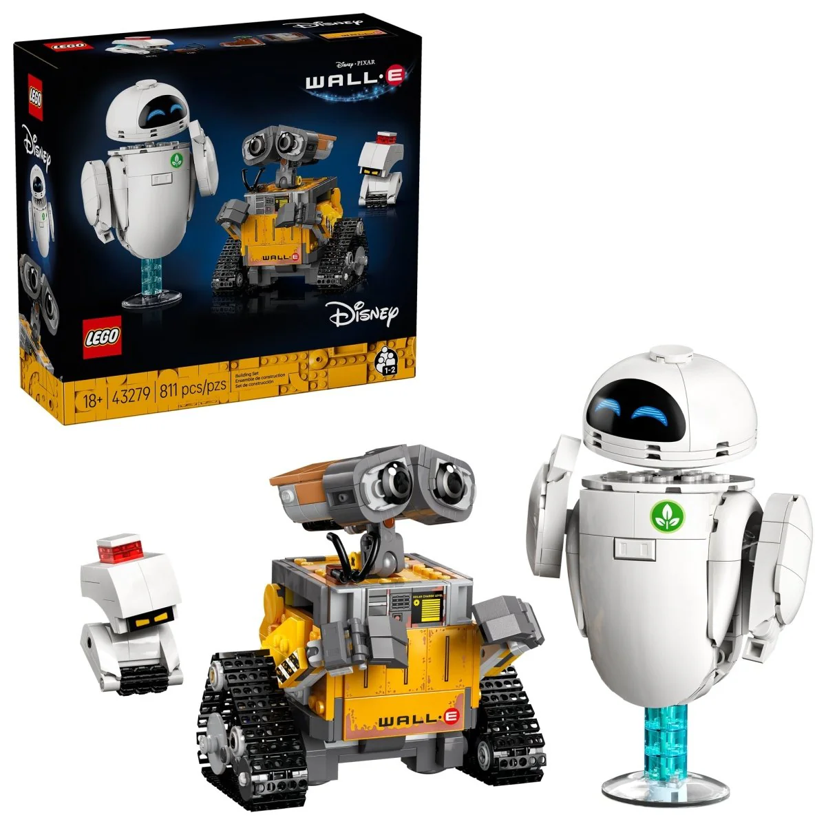 LEGO Disney WALL-E and EVE, 43279, Ages 18+, 811 Pieces