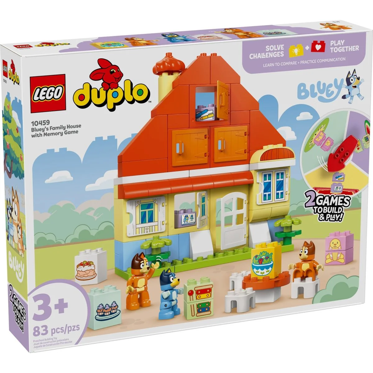 LEGO Duplo Bluey's Family House with Memory Game, 10459, Ages 3+, 83 Pieces - Image 2