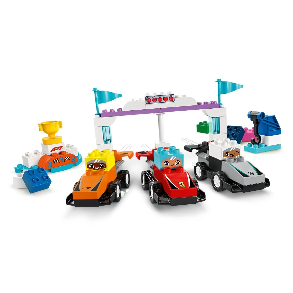 LEGO Duplo F1 Team Race Cars & Drivers, 10445, Ages 2+, 70 Pieces - Image 4