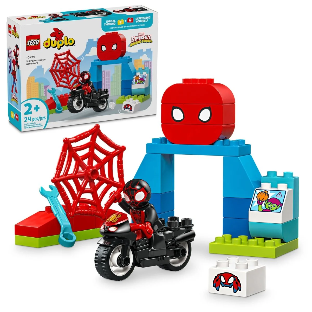 LEGO Duplo Spin's Motorcycle Adventure, 10424, Ages 2+, 24 Pieces