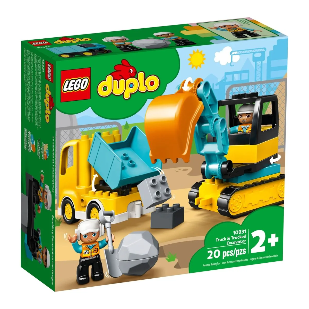 LEGO Duplo Truck & Tracked Excavator, 10931, Ages 2+, 20 Pieces