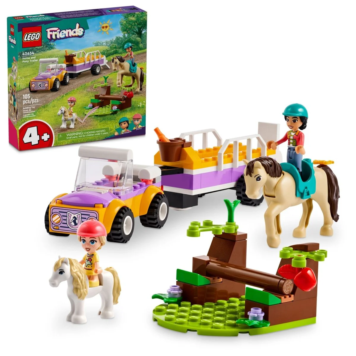 LEGO Friends Horse and Pony Trailer, 42634, Ages 4+, 105 Pieces