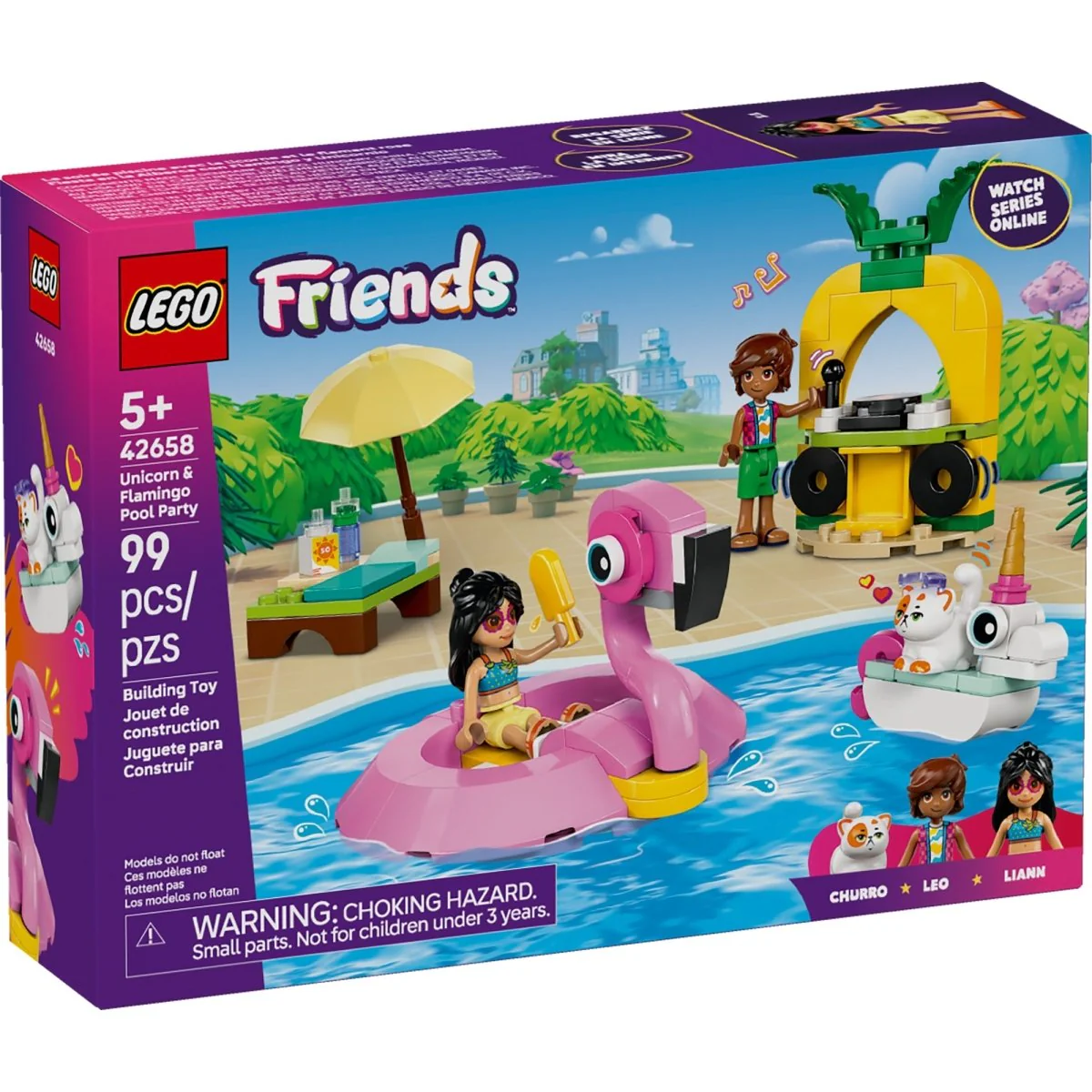 LEGO Friends Unicorn & Flamingo Pool Party, 42658, Ages 5+, 99 Pieces - Image 2