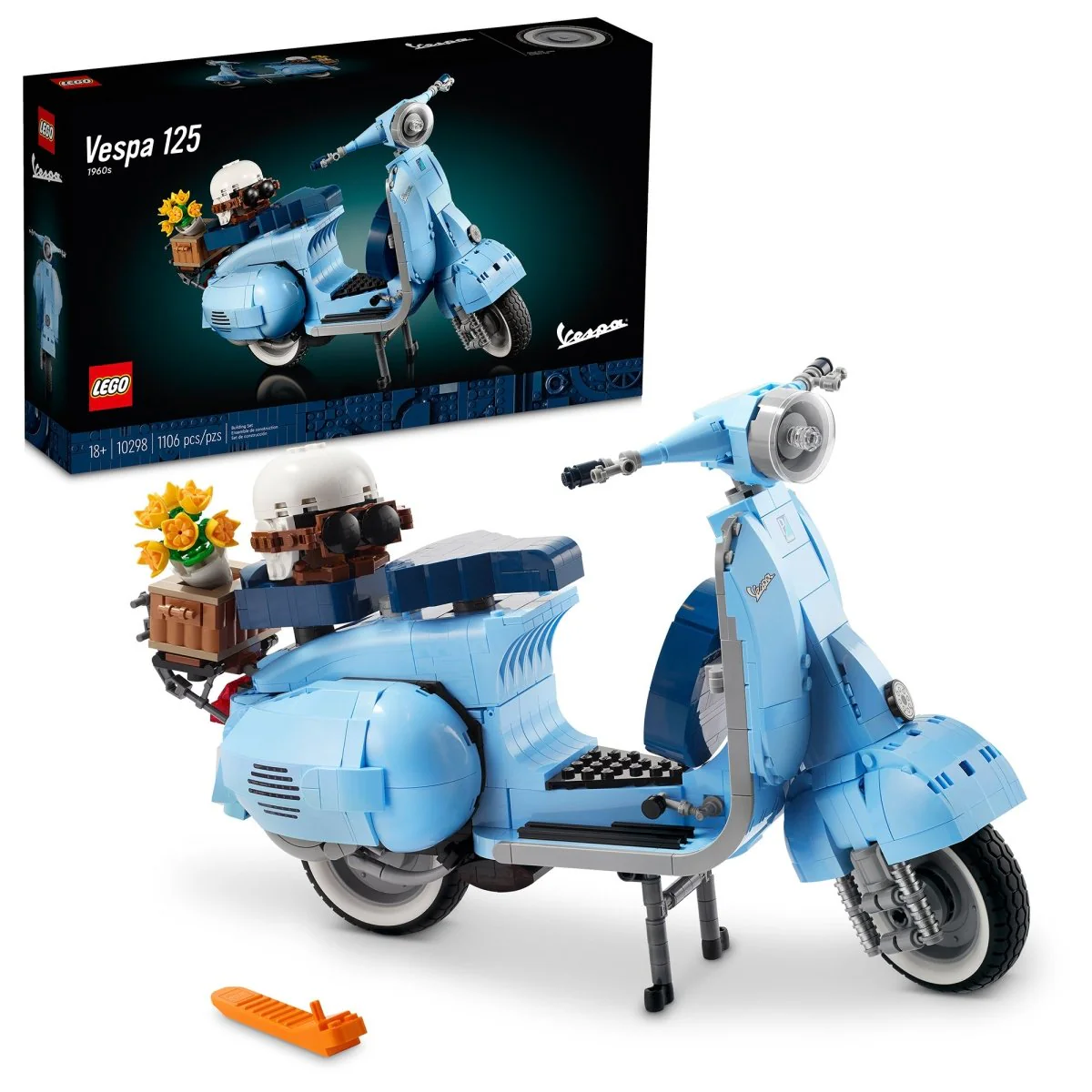 LEGO Icons Vespa 125, 10298, Ages 18+, 1107 Pieces