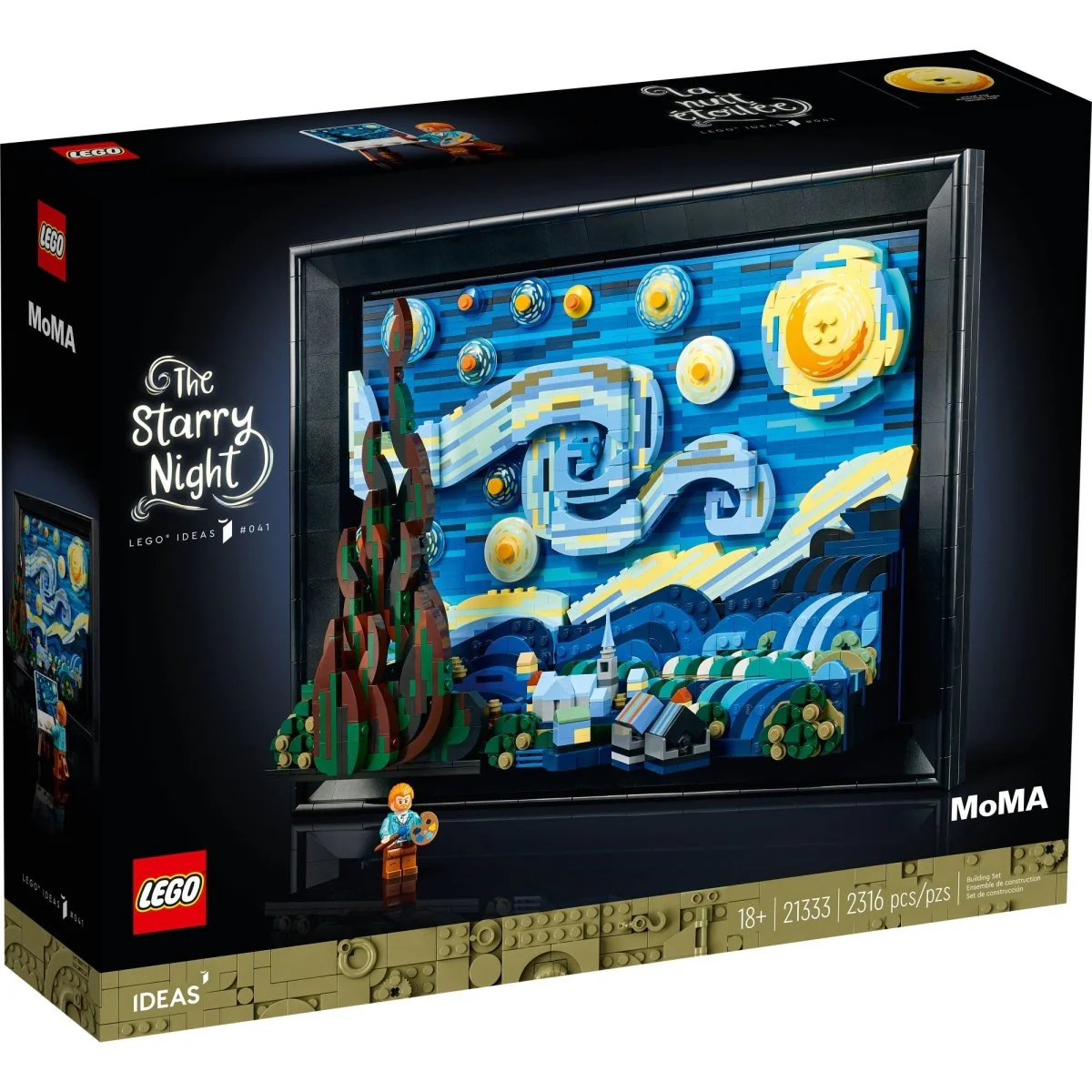 LEGO Ideas Vincent Van Gogh The Starry Night, 21333, Ages 18+, 2316 Pieces - Image 2