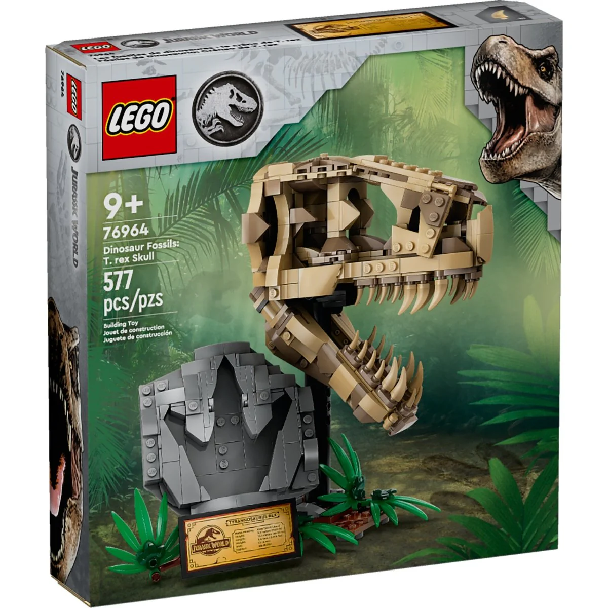 LEGO Jurassic World Dinosaur Fossils: T. Rex Skull, 76964, Ages 9+, 577 Pieces - Image 2