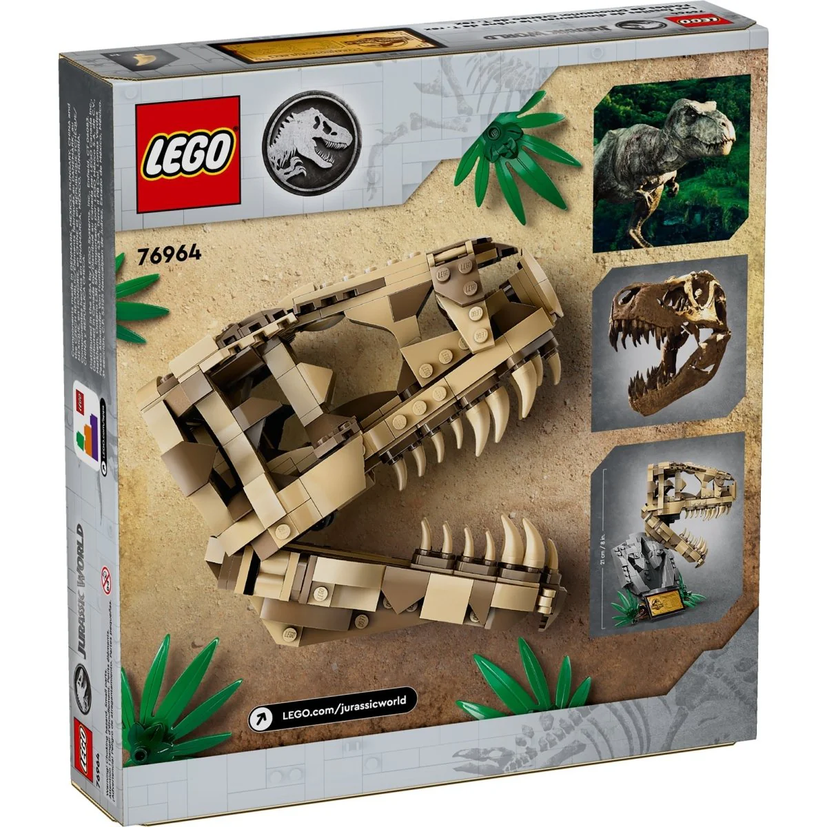 LEGO Jurassic World Dinosaur Fossils: T. Rex Skull, 76964, Ages 9+, 577 Pieces - Image 4