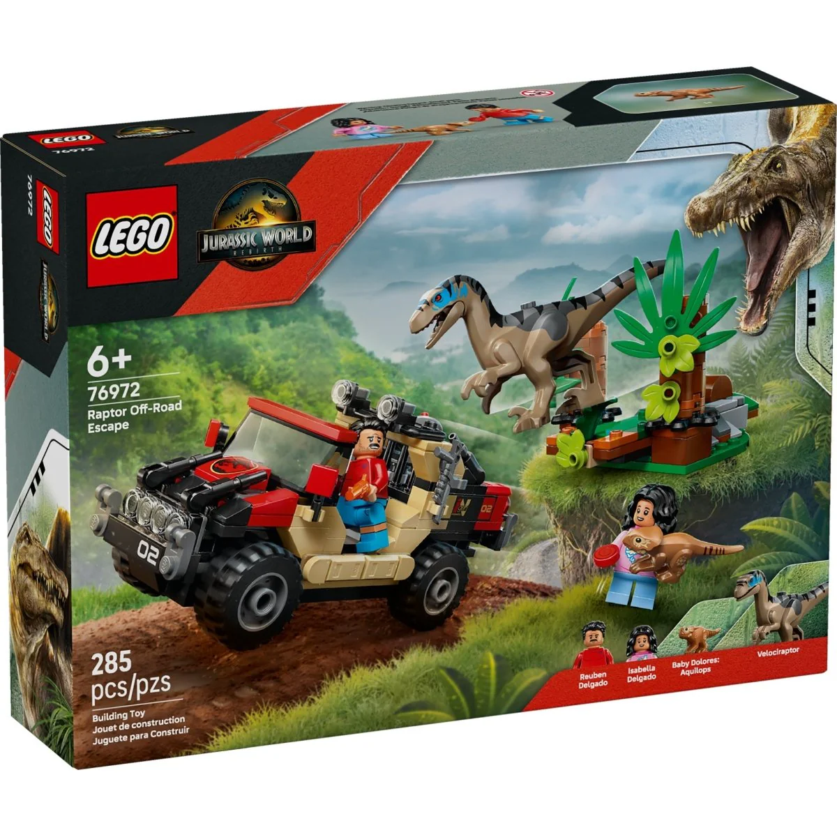 LEGO Jurassic World Raptor Off-Road Escape, 76972, Ages 6+, 285 Pieces - Image 2