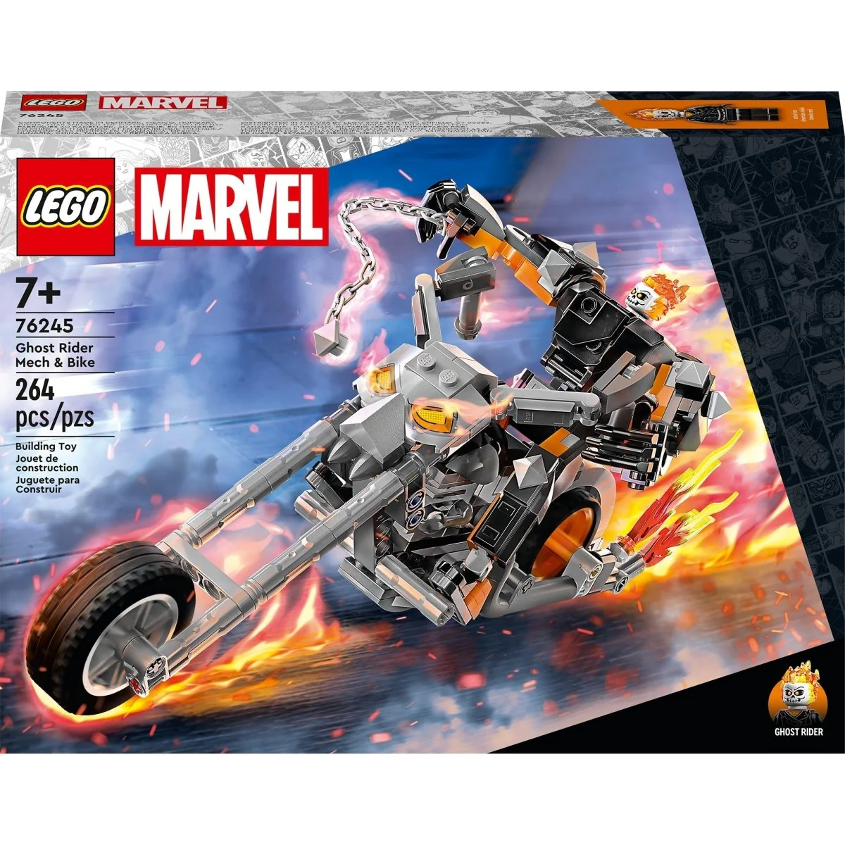 LEGO Marvel Ghost Rider Mech & Bike, 76245, Ages 7+, 264 Pieces - Image 2