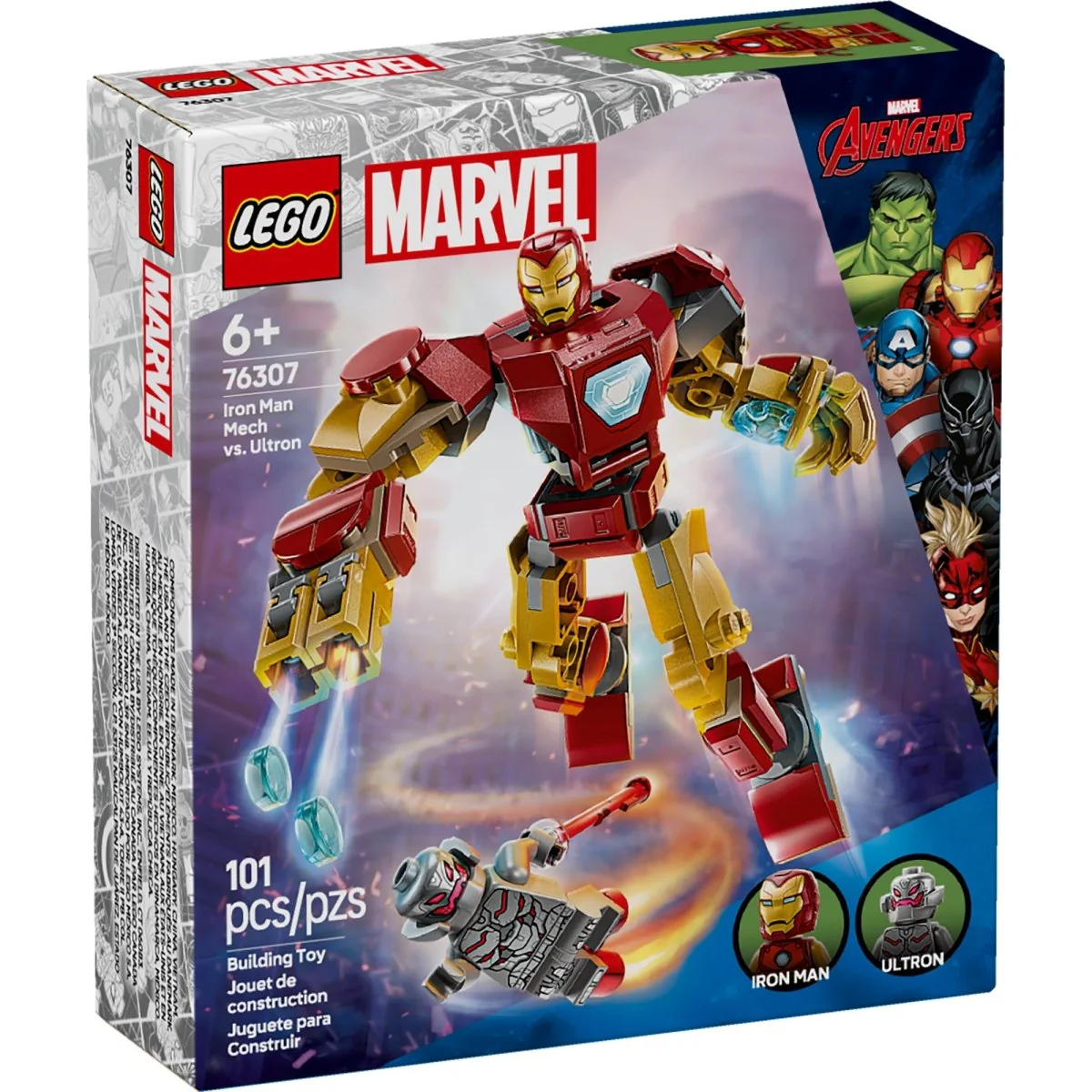 LEGO Marvel Iron Man Mech vs. Ultron, 76307, Ages 6+, 101 Pieces - Image 2