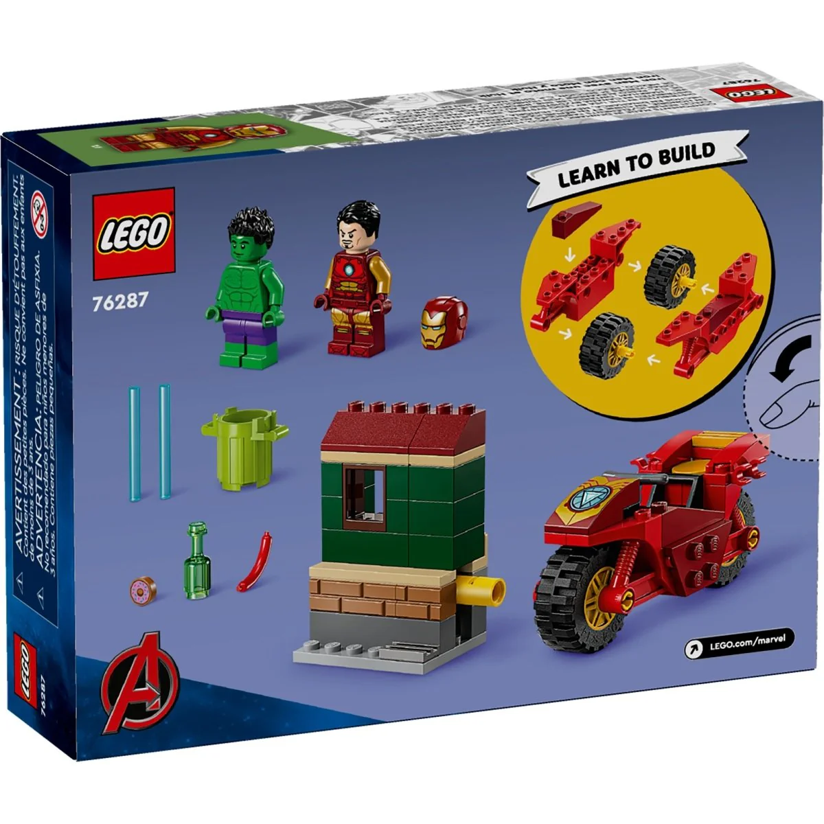 LEGO Marvel Iron Man with Bike and The Hulk, 76287, Ages 4+, 68 Pieces - Image 3