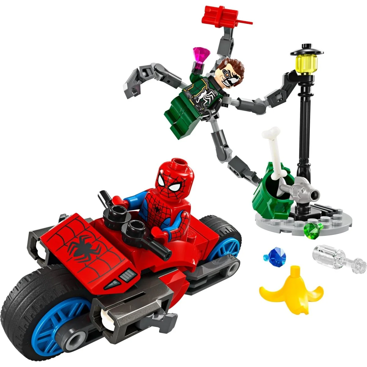 LEGO Marvel Motorcycle Chase: Spider-Man vs. Doc Ock, 76275, Ages 6+, 77 Pieces - Image 4