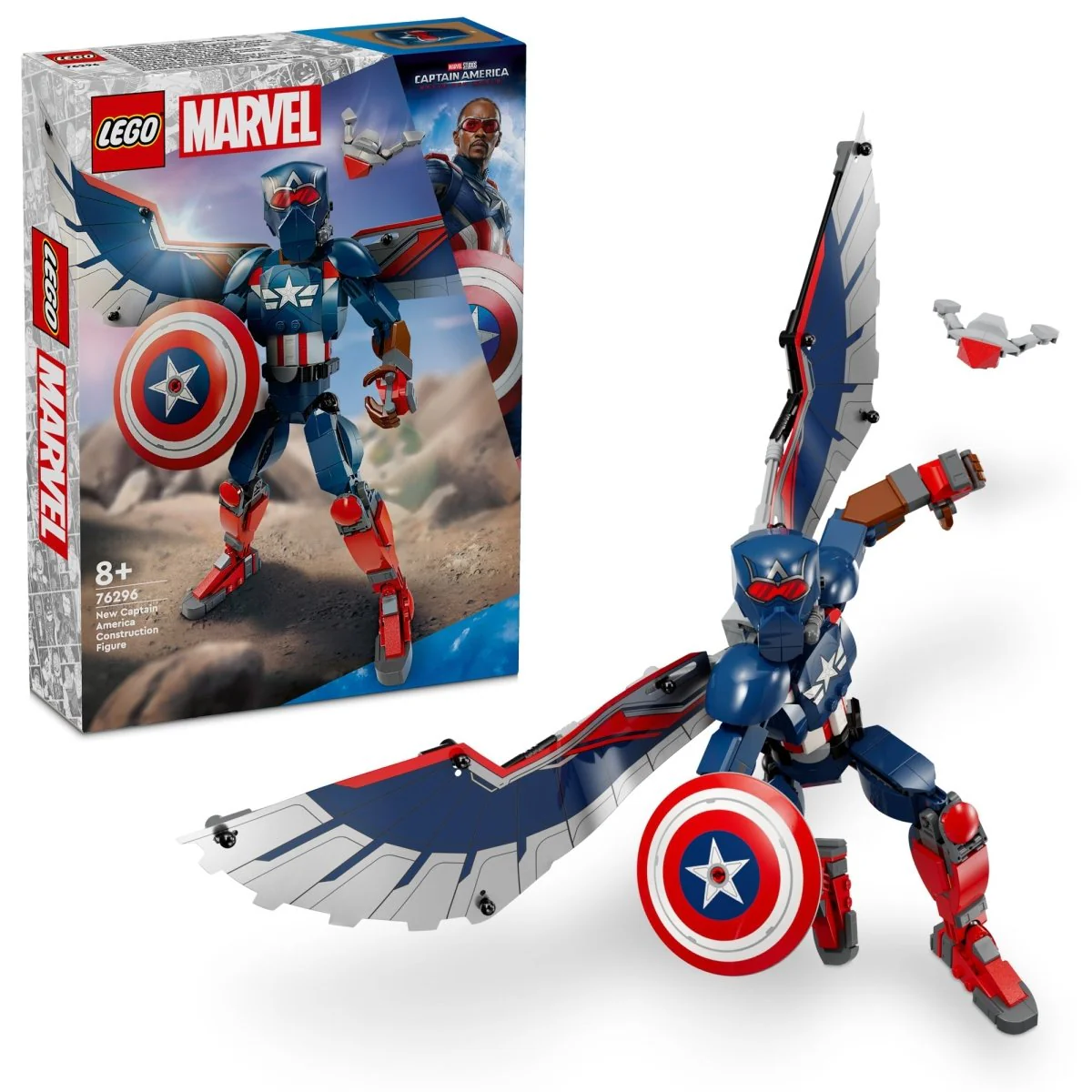 LEGO Marvel New Captain America Construction Figure, 76296, Ages 8+, 359 Pieces