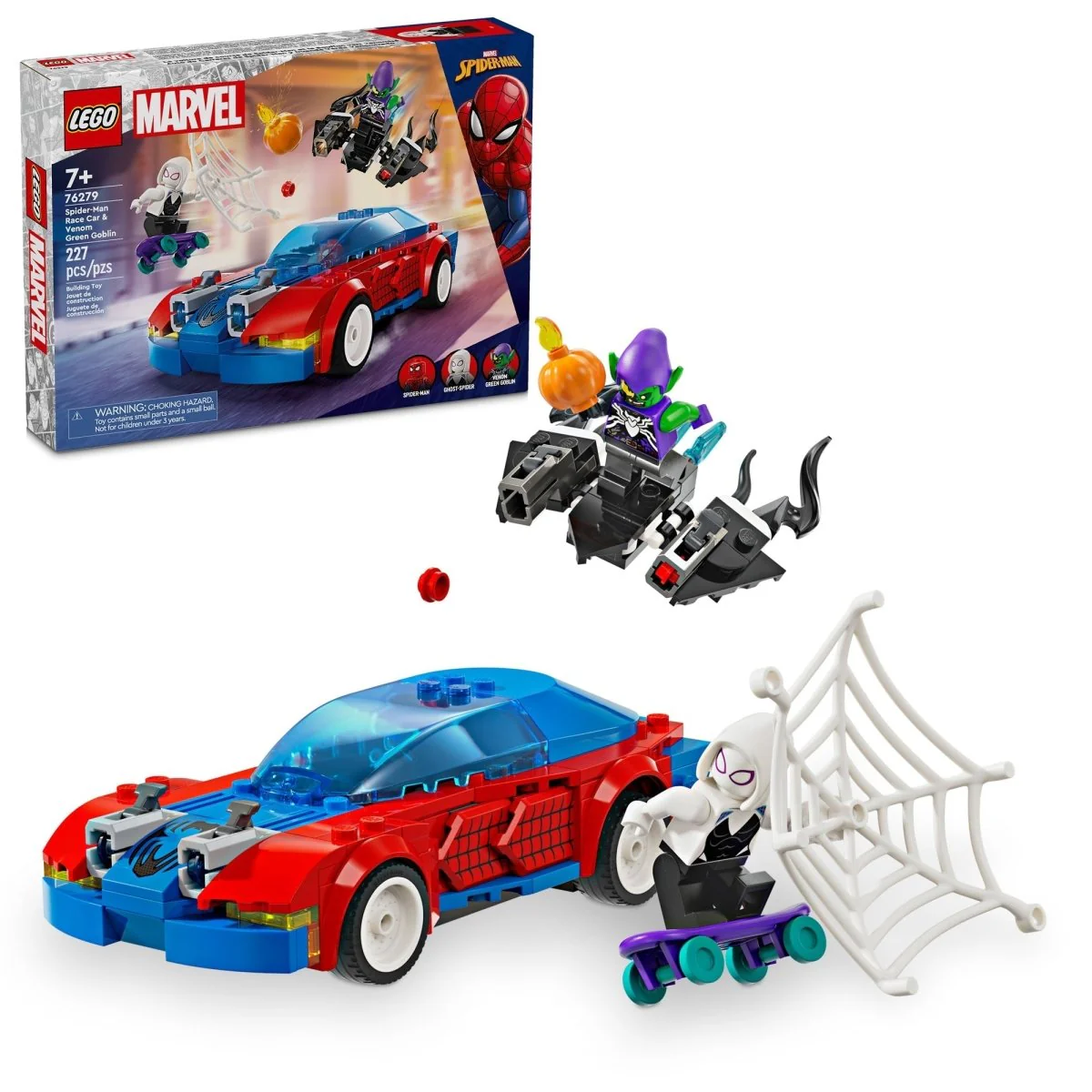 LEGO Marvel Spider-Man Race Car & Venom Green Goblin, 76279, Ages 7+, 227 Pieces