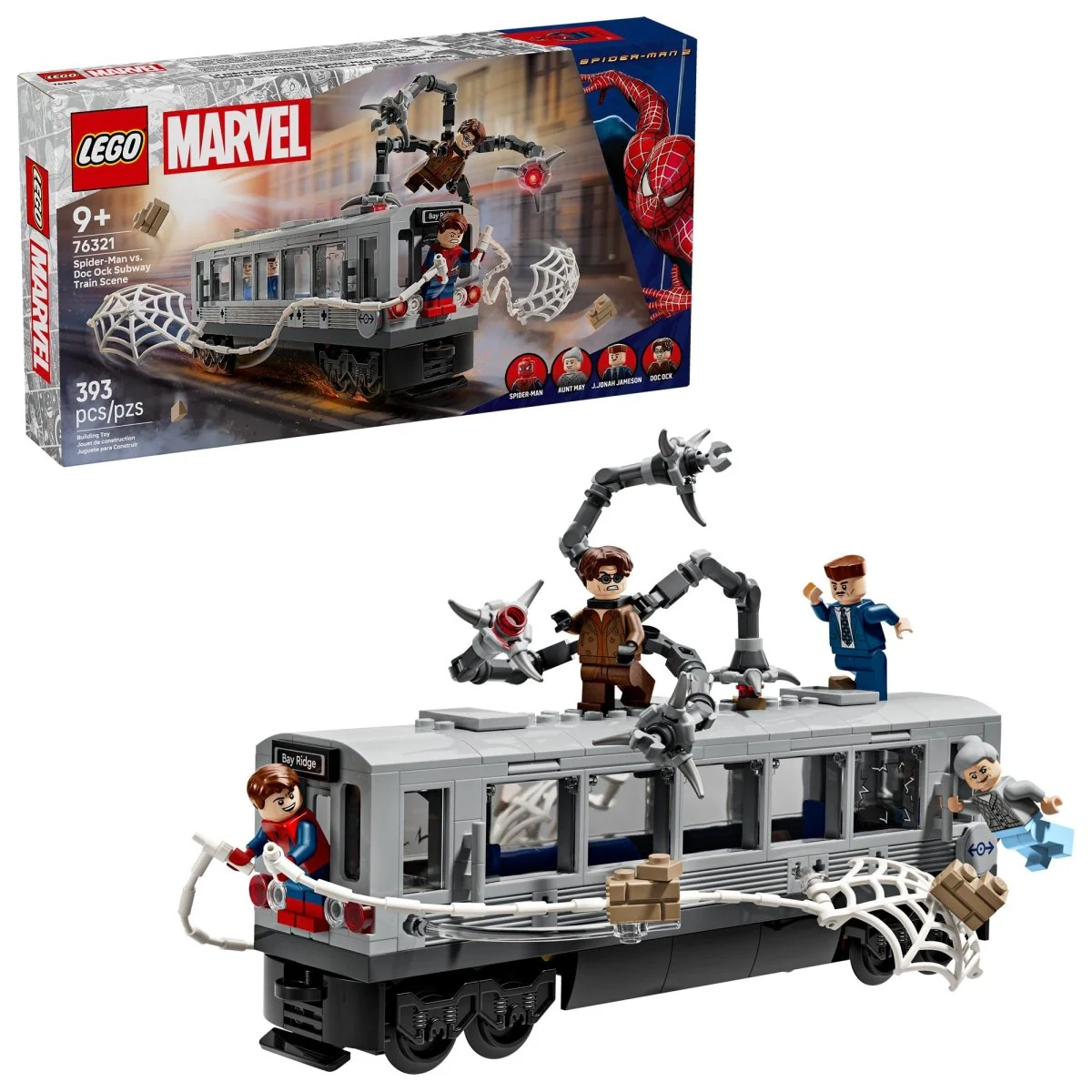 LEGO Marvel Spider-Man vs. Doc Ock Subway Train Scene, 76321, Ages 9+, 393 Pieces