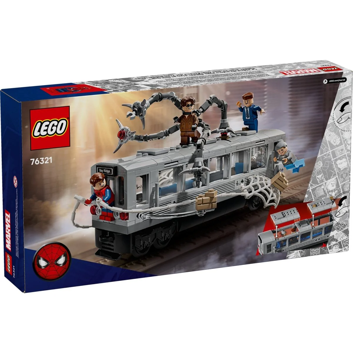 LEGO Marvel Spider-Man vs. Doc Ock Subway Train Scene, 76321, Ages 9+, 393 Pieces - Image 3