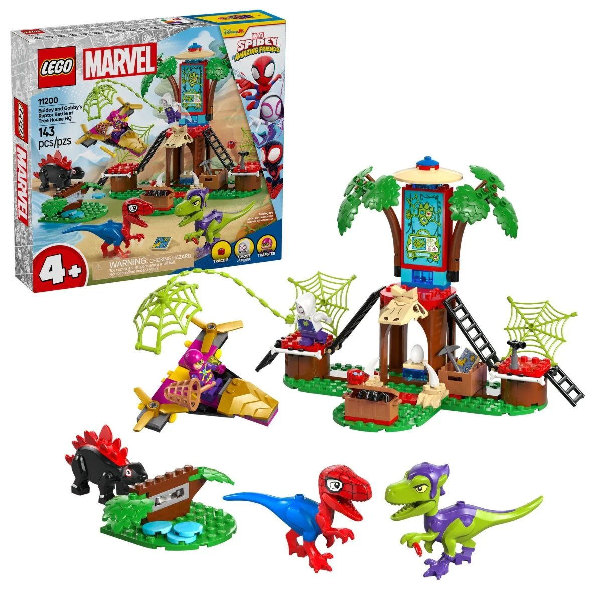 LEGO Marvel Spidey and Gobby's Raptor Battle at Tree House HQ, 11200, Ages 4+, 143 Pieces