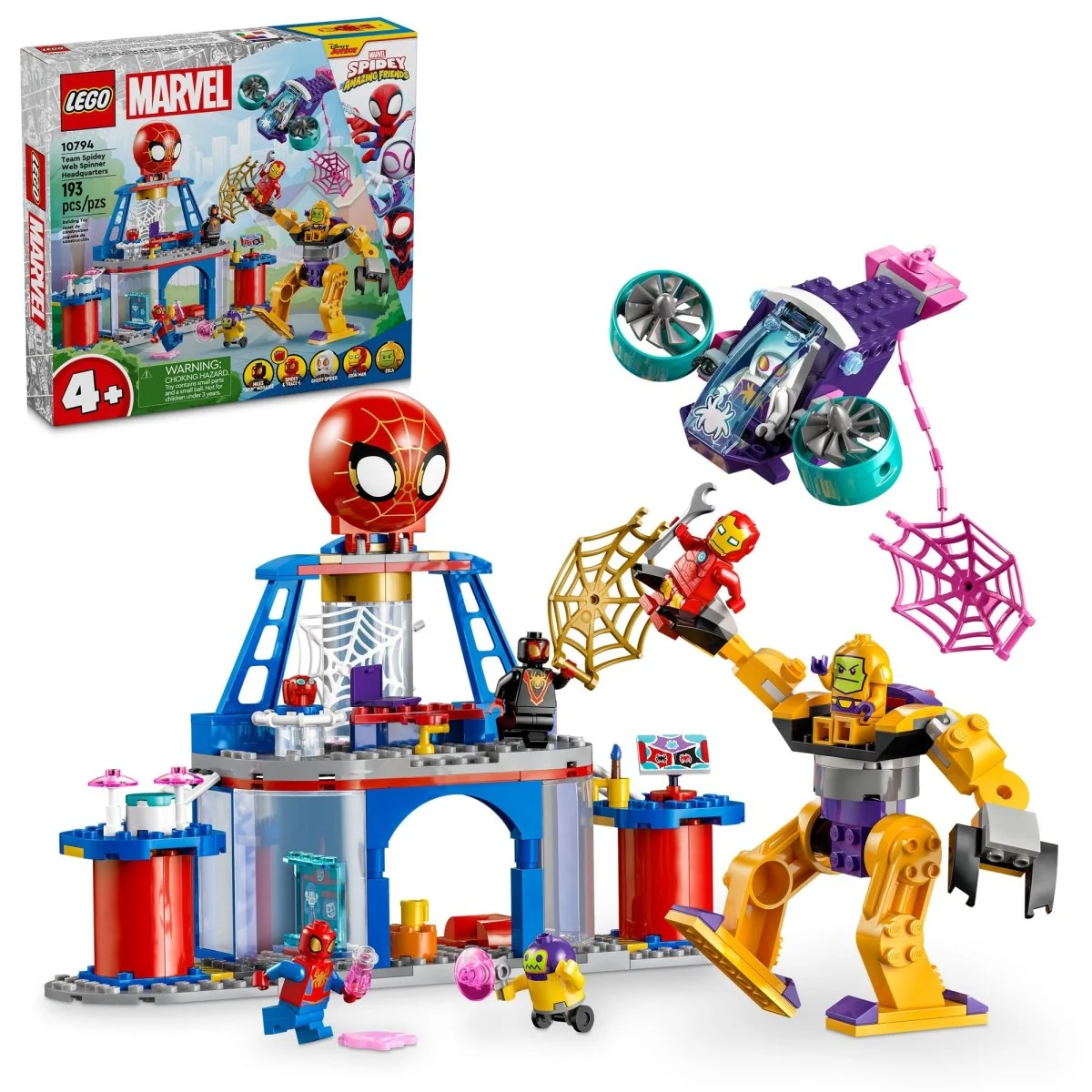 LEGO Marvel Team Spidey Web Spinner Headquarters, 10794, Ages 4+, 193 Pieces