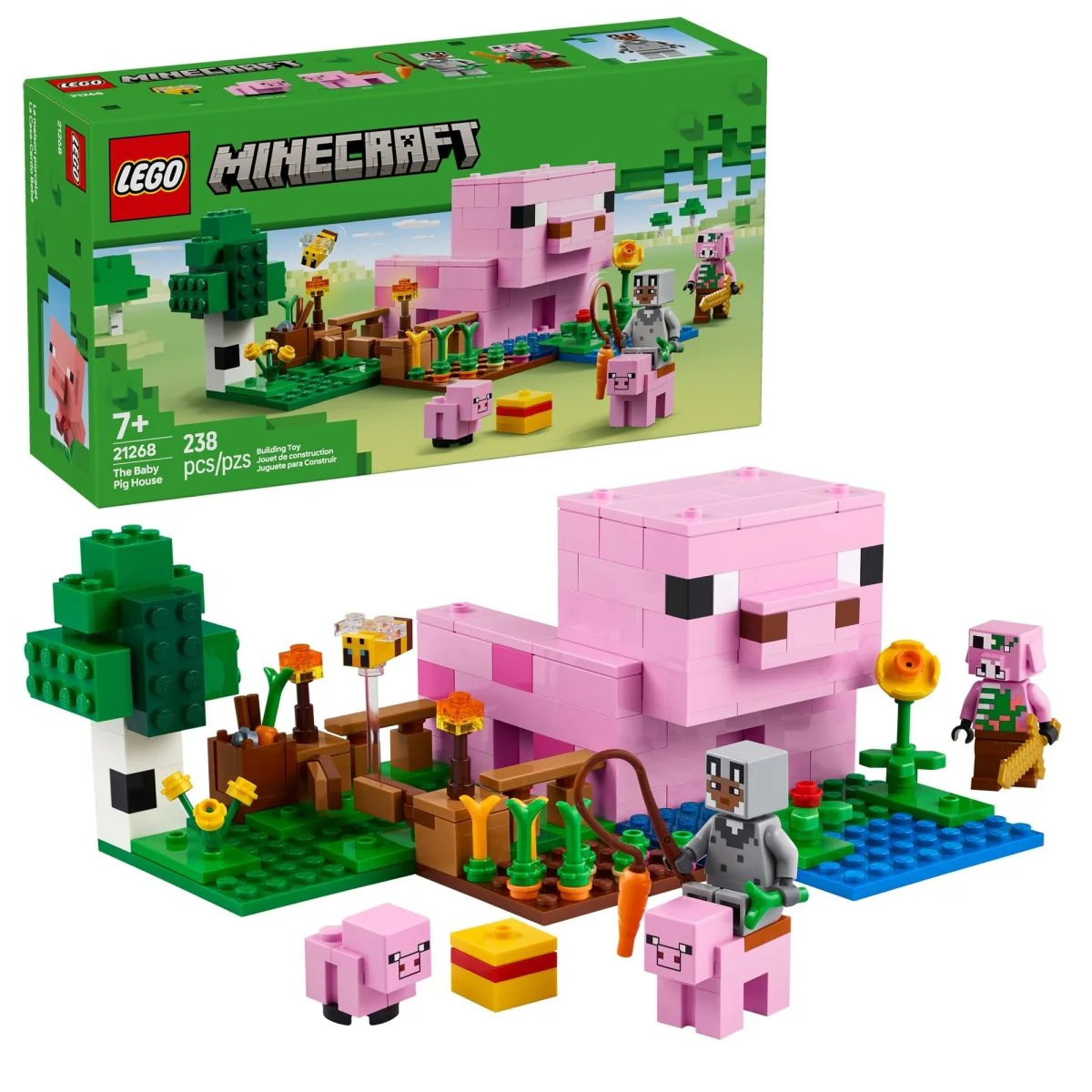LEGO Minecraft The Baby Pig House, 21268, Ages 7+, 238 Pieces