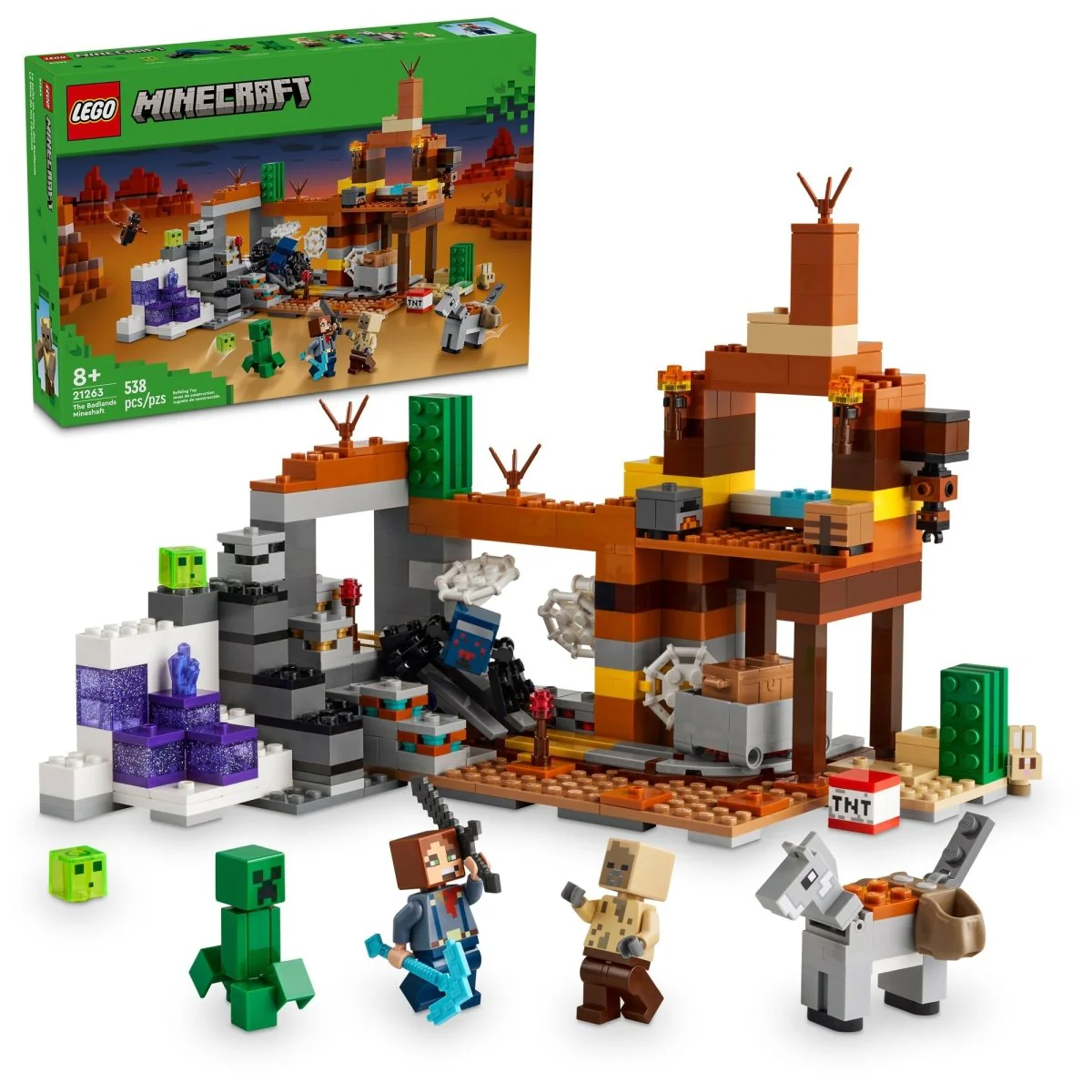 LEGO Minecraft The Badlands Mineshaft, 21263, Ages 8+, 538 Pieces