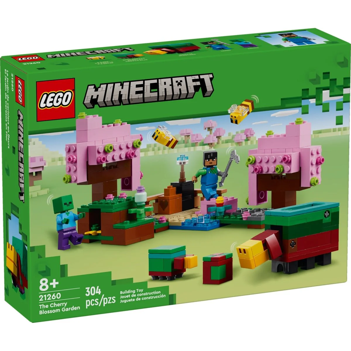 LEGO Minecraft The Cherry Blossom Garden, 21260, Ages 8+, 304 Pieces - Image 2