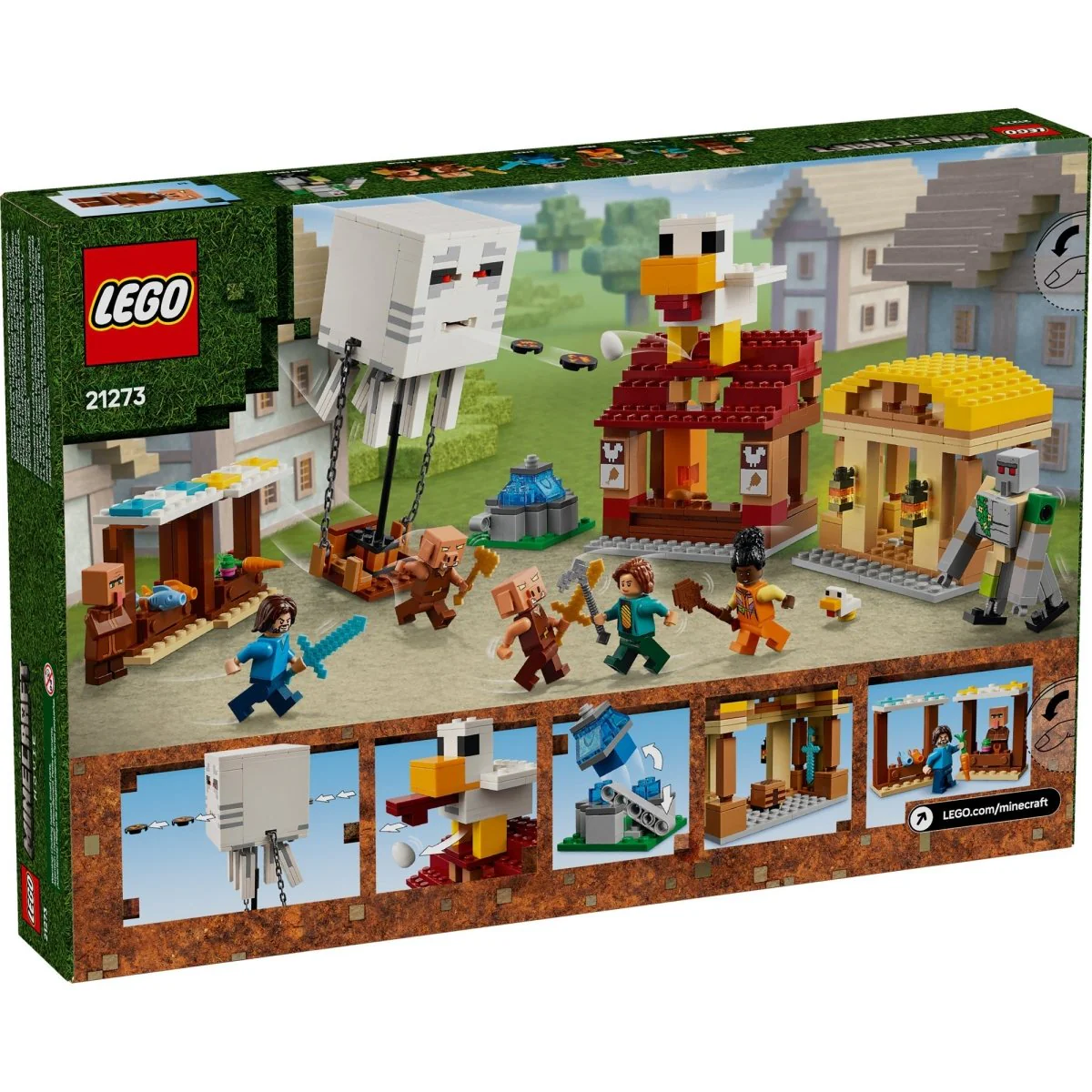 LEGO Minecraft The Ghast Balloon Village Attack, 21273, Ages 10+, 555 Pieces - Image 3