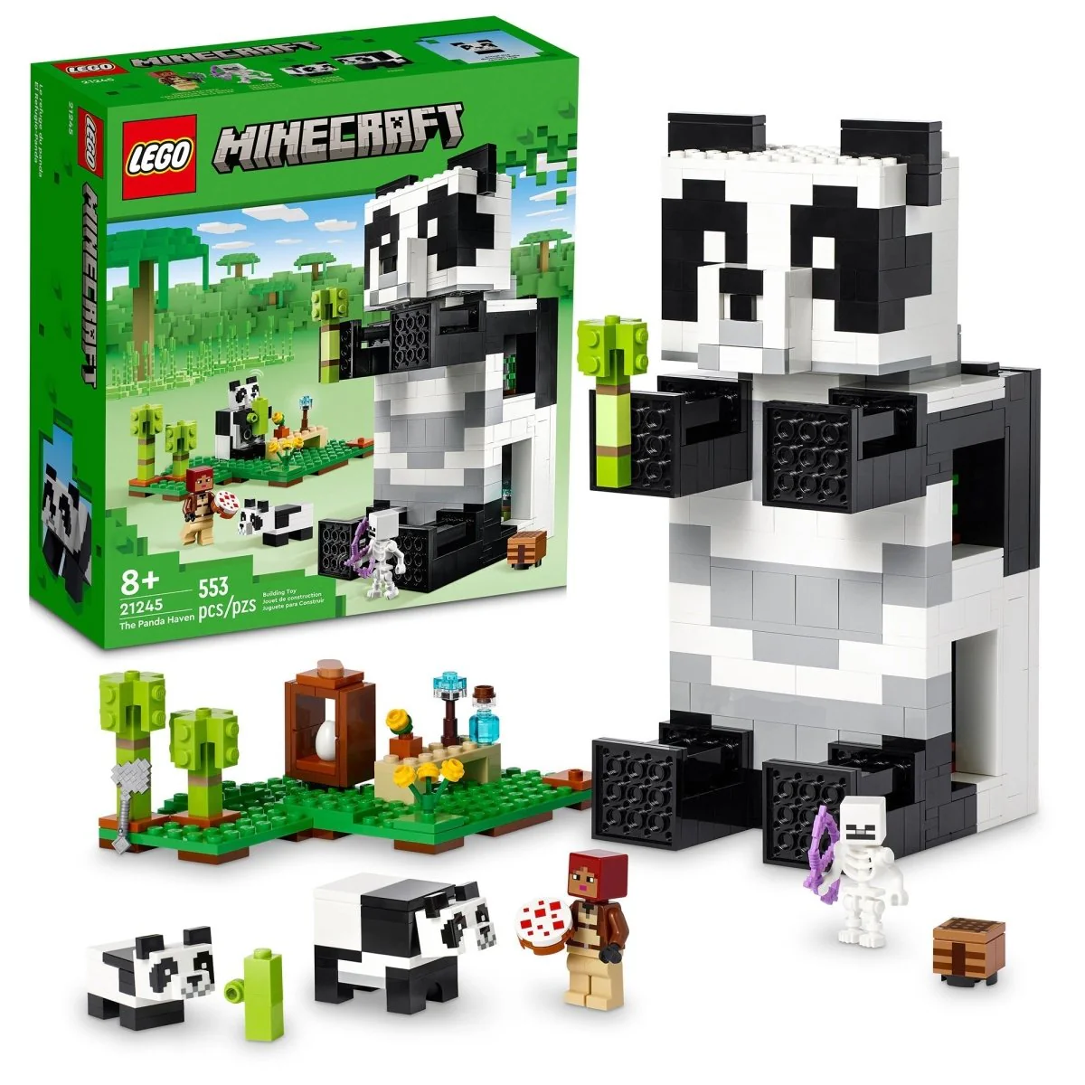 LEGO Minecraft The Panda Haven, 21245, Ages 8+, 553 Pieces