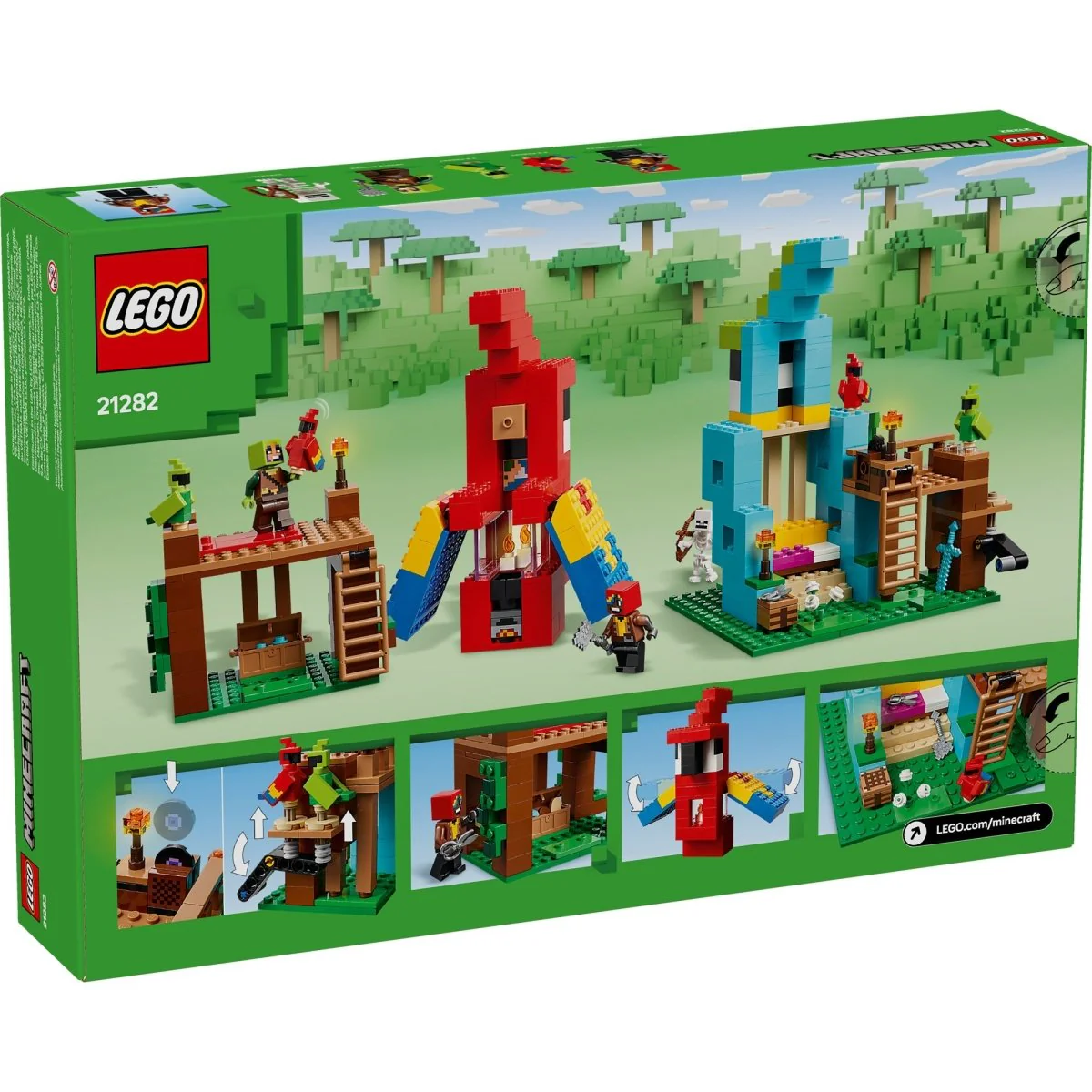 LEGO Minecraft The Parrot Houses, 21282, Ages 8+, 535 Pieces - Image 3