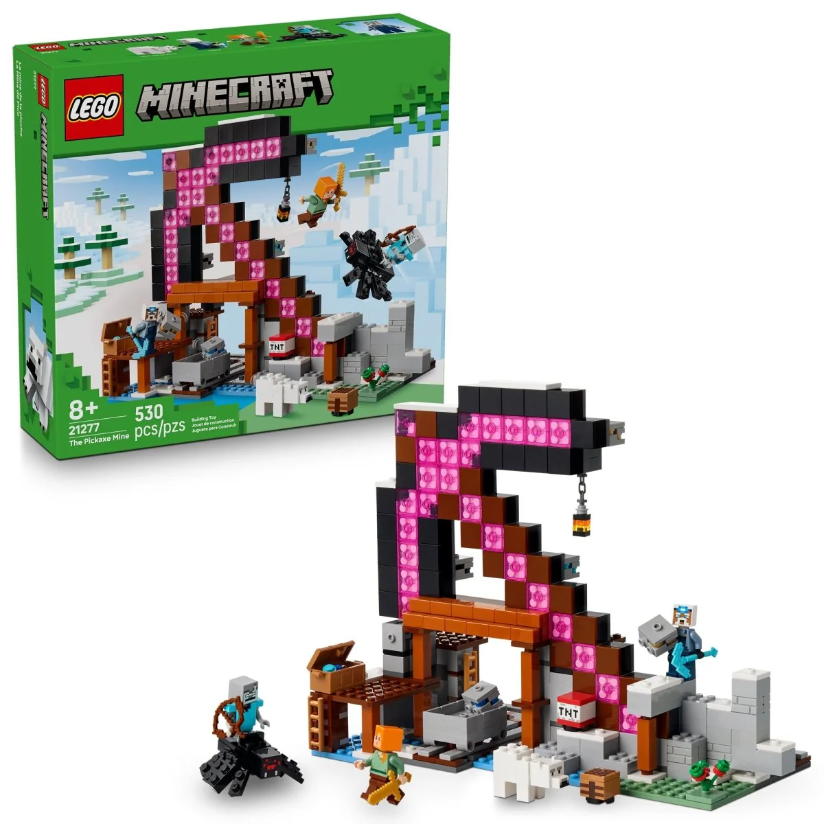 LEGO Minecraft The Pickaxe Mine, 21277, Ages 8+, 530 Pieces