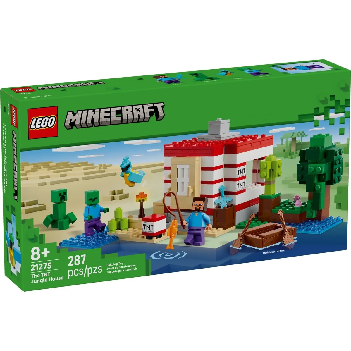 LEGO Minecraft The TNT Jungle House, 21275, Ages 8+, 287 Pieces - Image 2