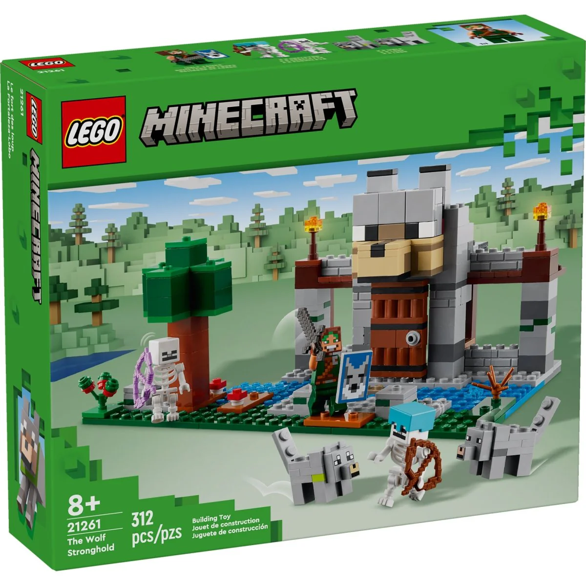 LEGO Minecraft The Wolf Stronghold, 21261, Ages 8+, 312 Pieces - Image 2
