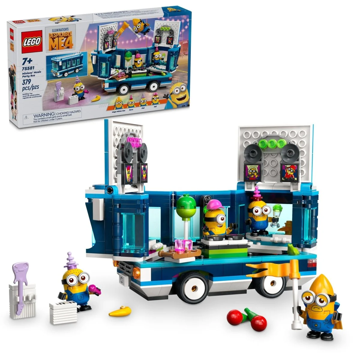 LEGO Minions' Music Party Bus, 75581, Ages 7, 379 Pieces