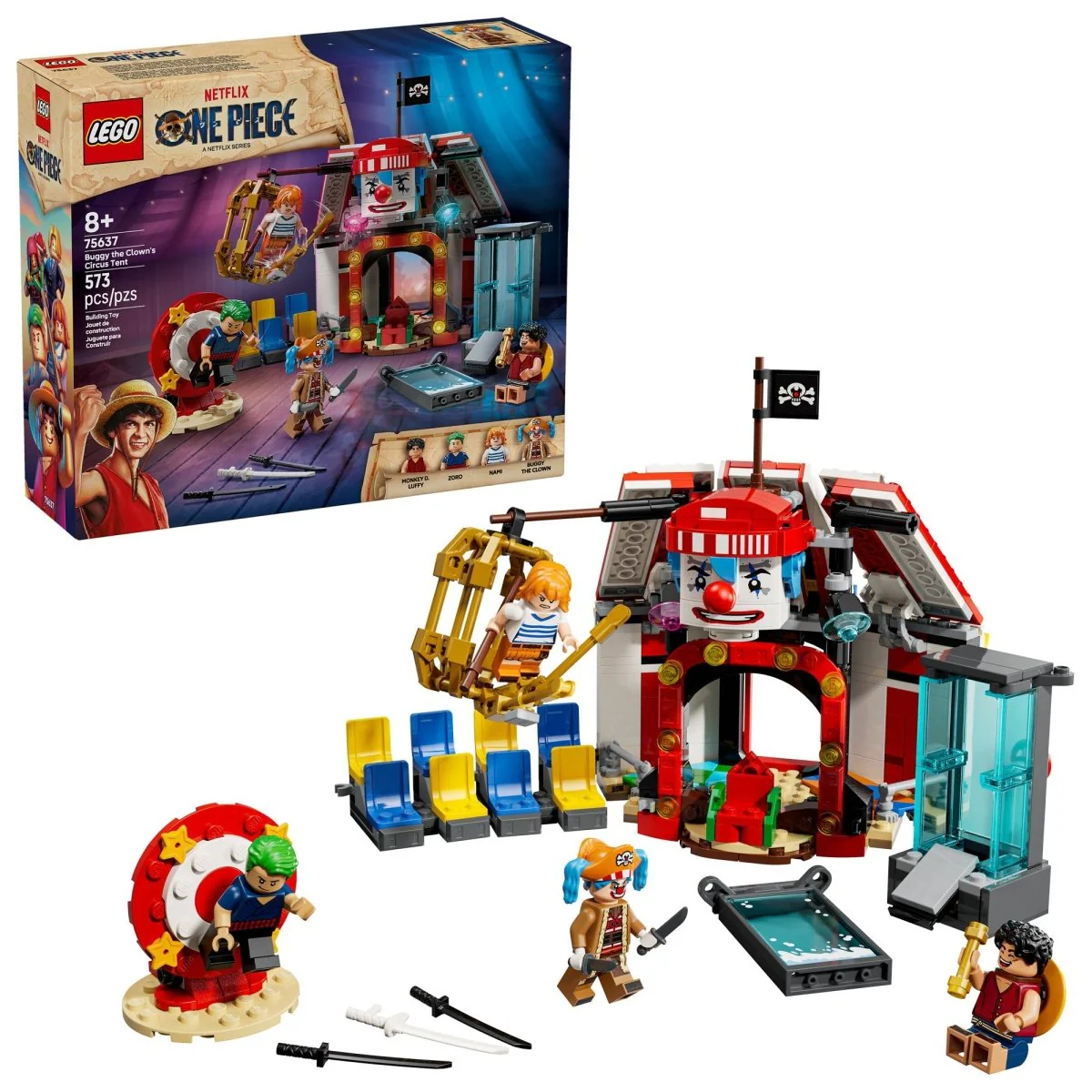 LEGO One Piece Buggy the Clown's Circus Tent, 75637, Ages 8+, 573 Pieces