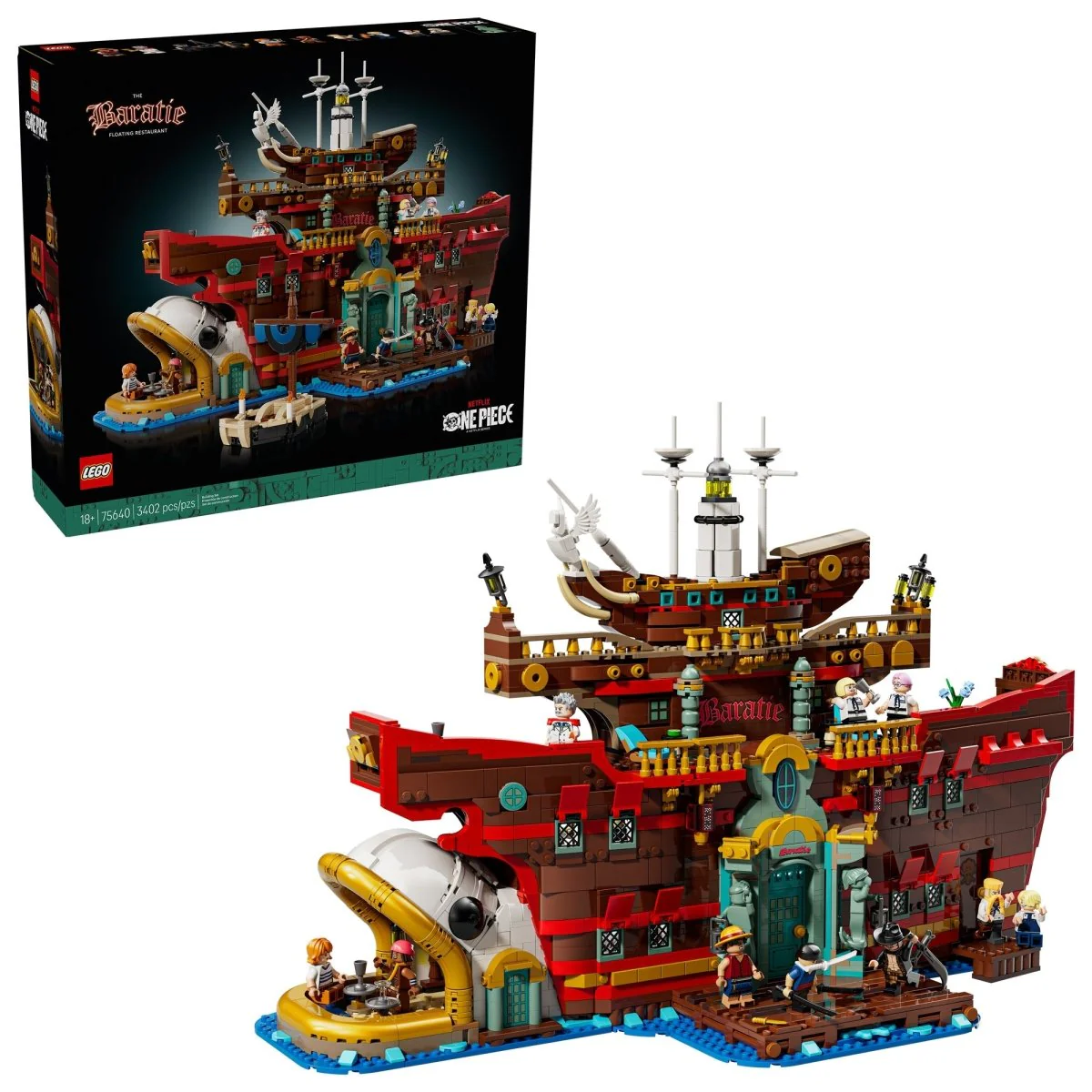 LEGO One Piece The Baratie Floating Restaurant, 75640, Ages 18+, 3402 Pieces