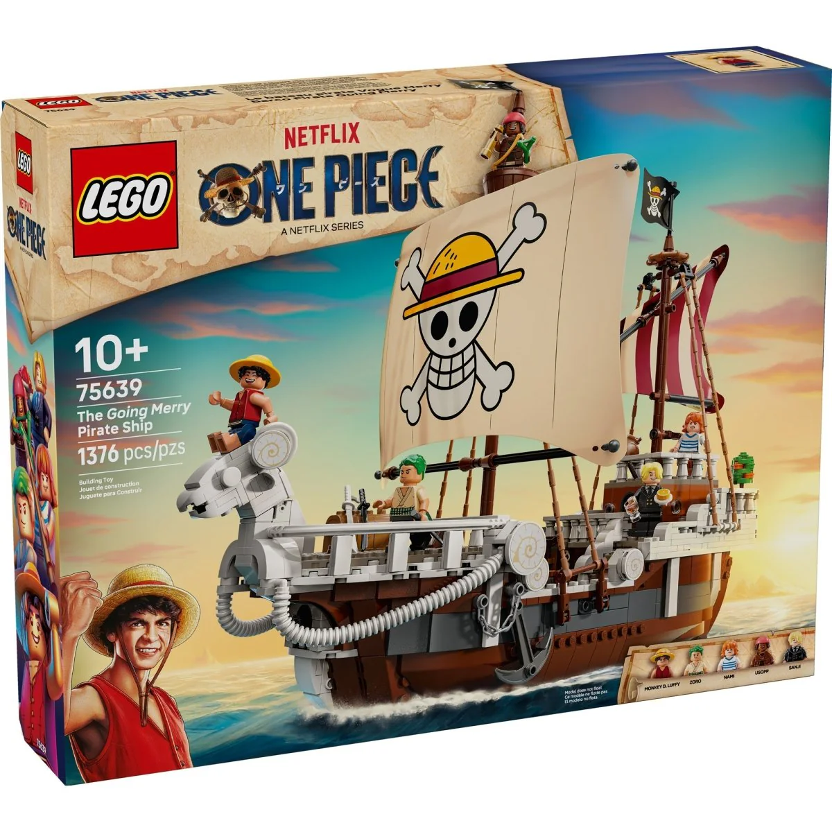 LEGO One Piece The Going Merry Pirate Ship, 75639, Ages 10+, 1376 Pieces - Image 2