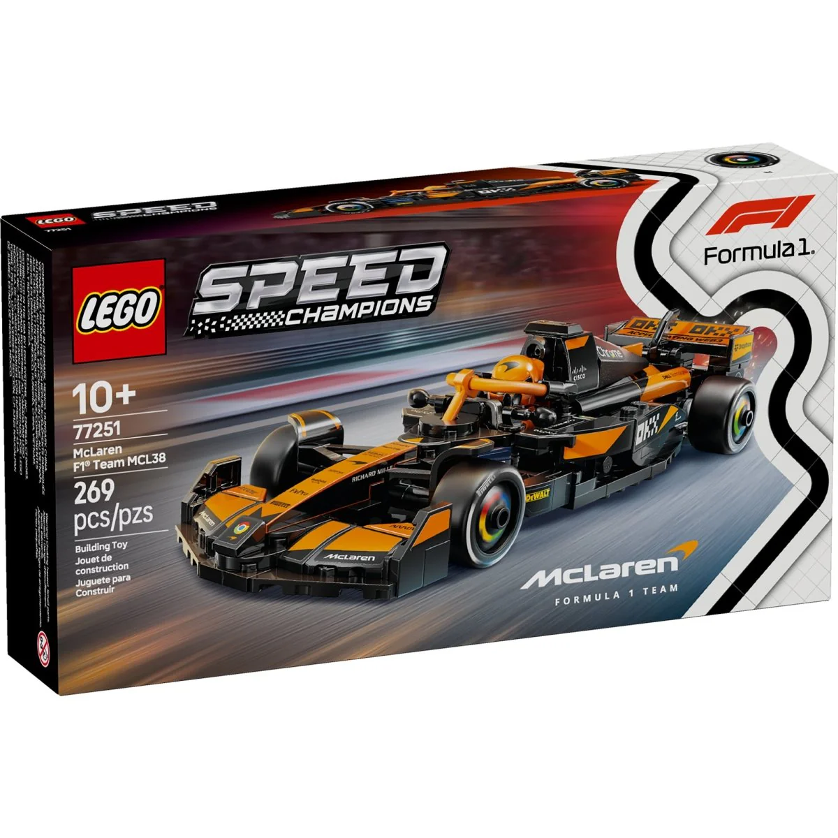 LEGO Speed Champions McLaren F1 Team MCL38 Race Car, 77251, Ages 10+, 269 Pieces - Image 2