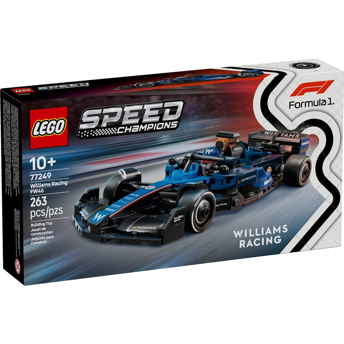 LEGO Speed Champions Williams Racing FW46 F1 Race Car, 77249, Ages 10+, 263 Pieces - Image 2