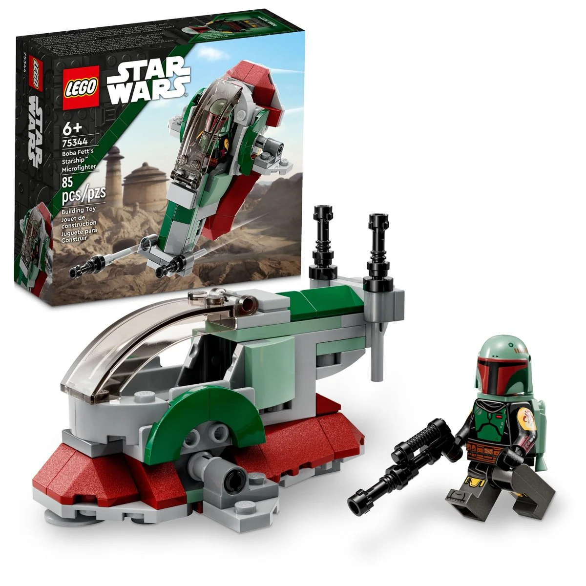 LEGO Star Wars Boba Fett's Starship Microfighter, 75344, Ages 6+, 85 Pieces
