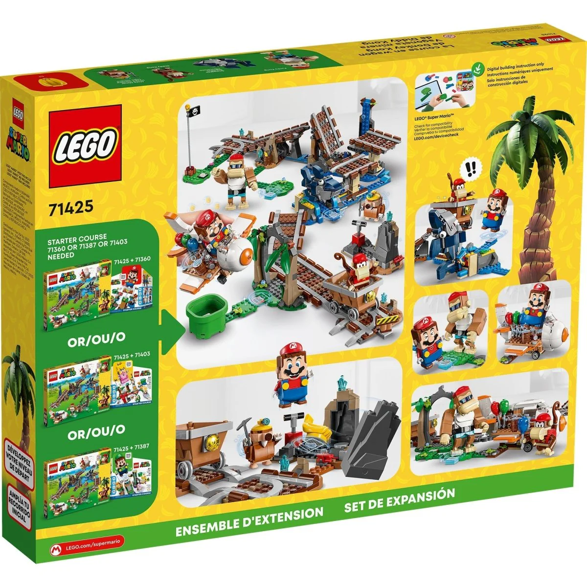 LEGO Super Mario Diddy Kong's Mine Cart Ride Expansion Set, 71425, Ages 8+, 1157 Pieces - Image 3