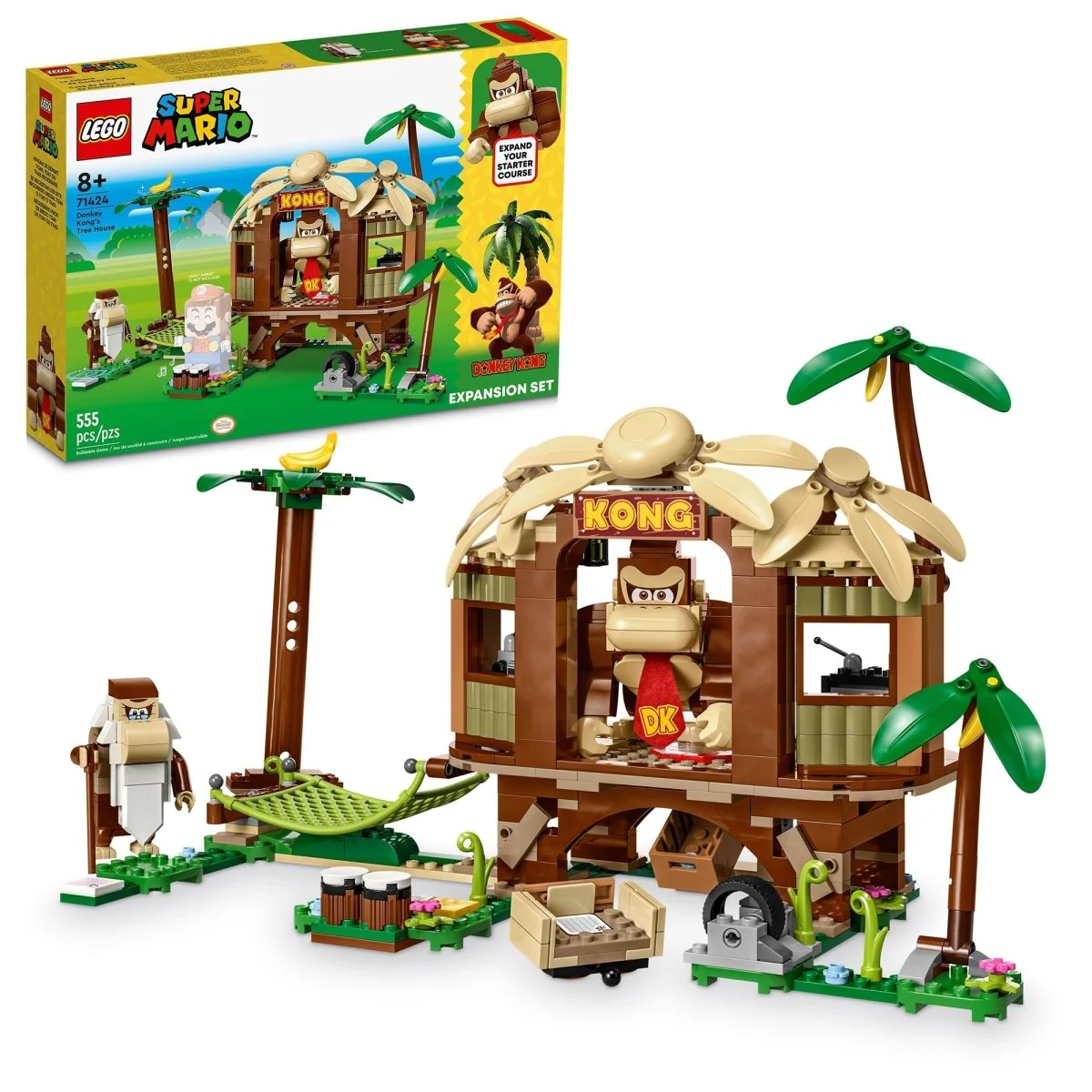 LEGO Super Mario Donkey Kong's Tree House Expansion Set, 71424, Ages 8+, 555 Pieces