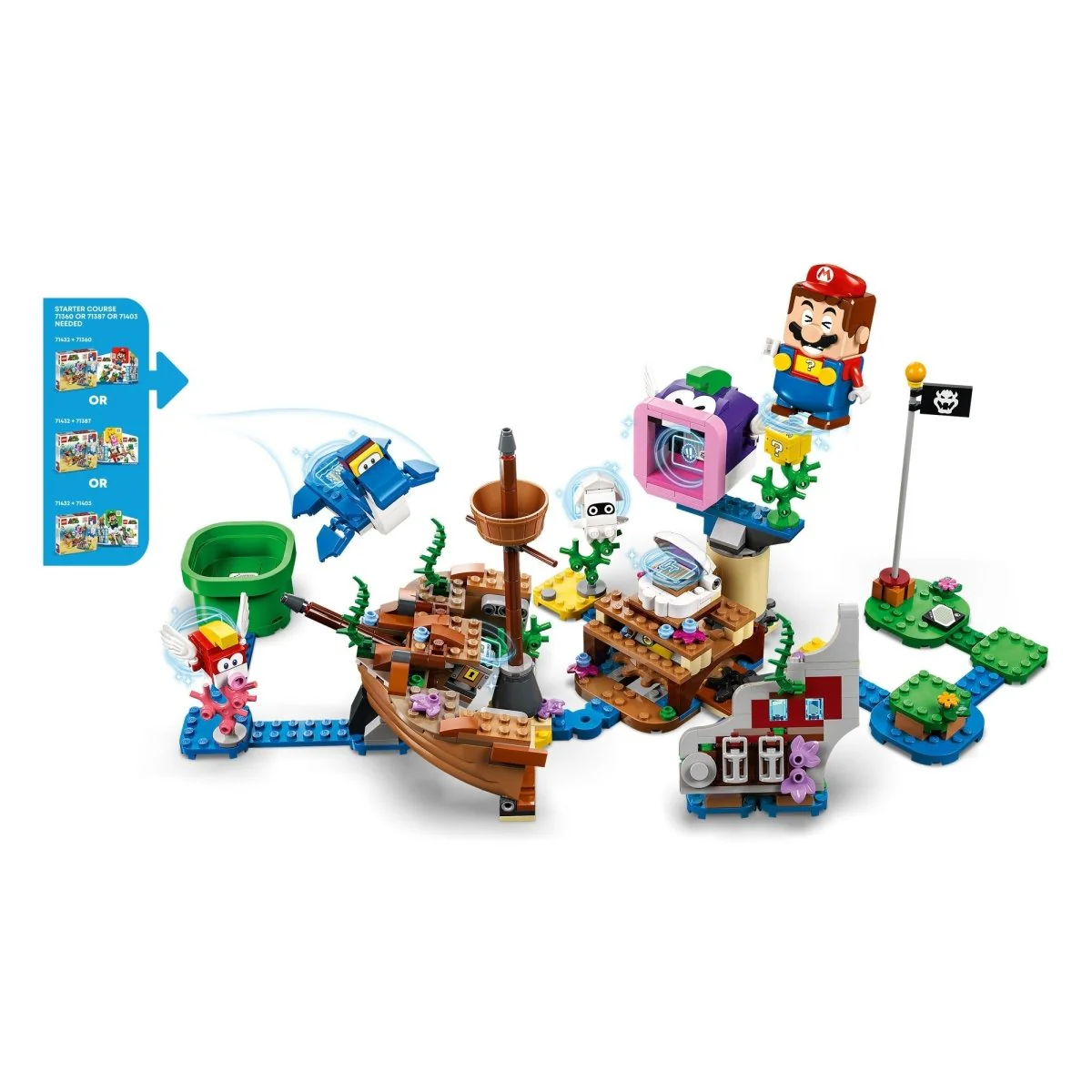 LEGO Super Mario Dorrie's Sunken Shipwreck Adventure Expansion Set, 71432, Ages 7+, 500 Pieces - Image 4