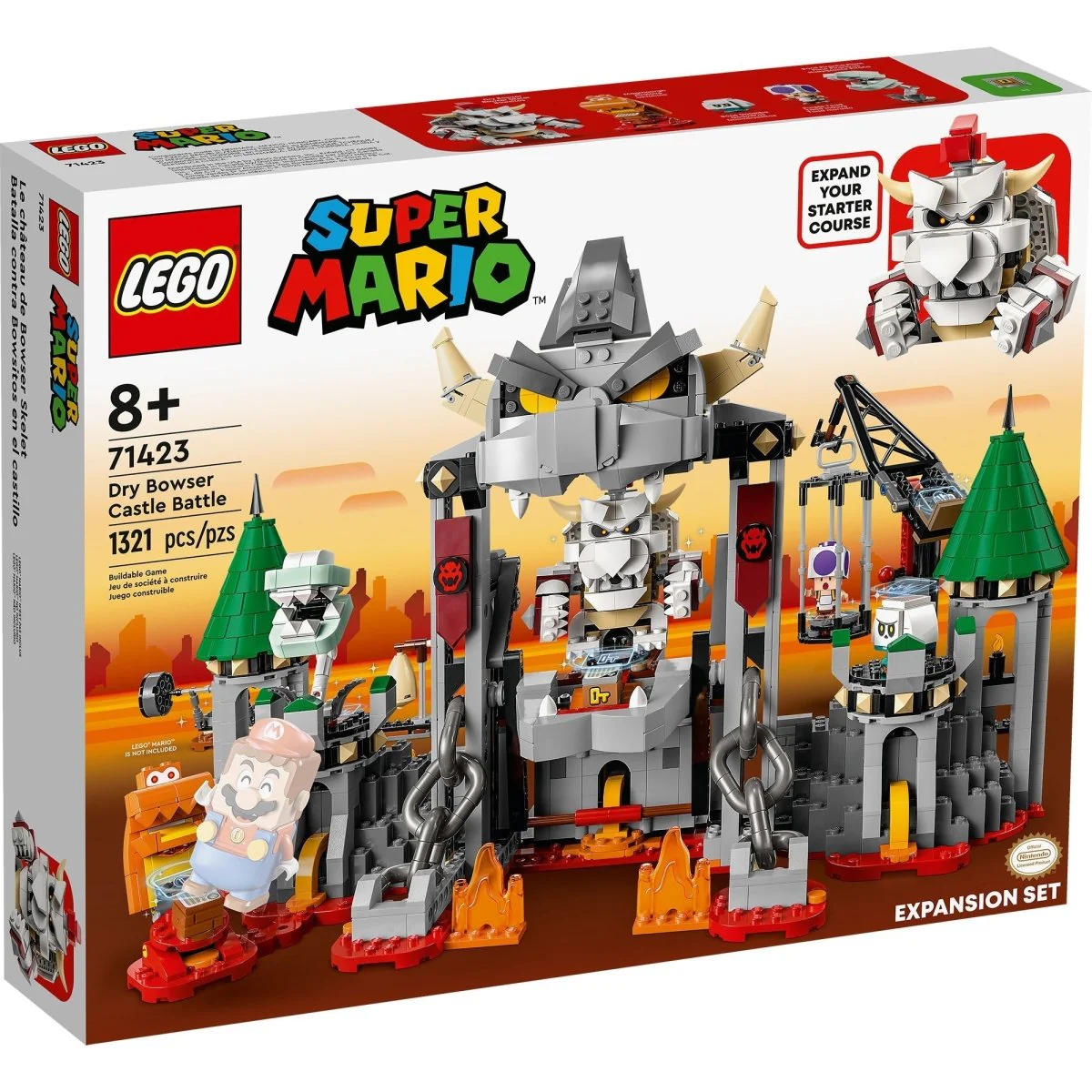 LEGO Super Mario Dry Bowser Castle Battle Expansion Set, 71423, Ages 8+, 1321 Pieces - Image 2