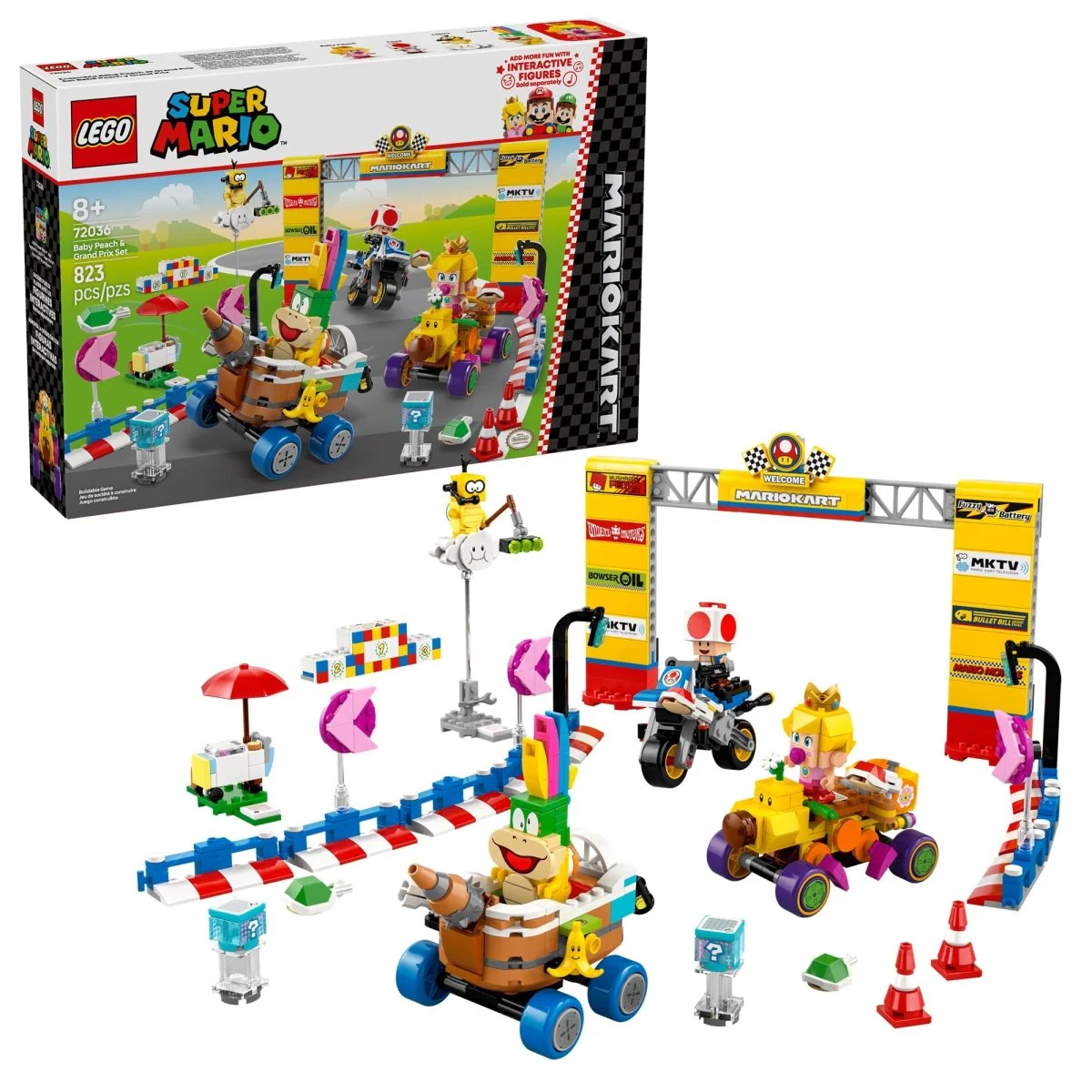 LEGO Super Mario Kart : Baby Peach & Grand Prix Set, 72036, Ages 8+, 823 Pieces
