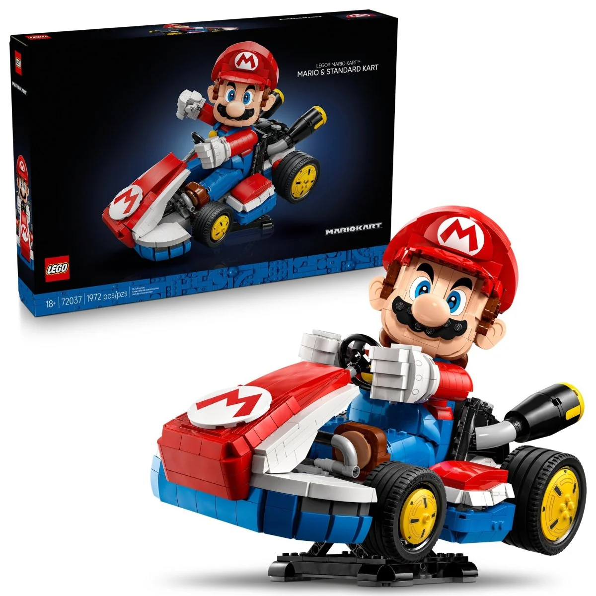LEGO Super Mario Kart: Mario & Standard Kart, 72037, Ages 18+, 1972 Pieces