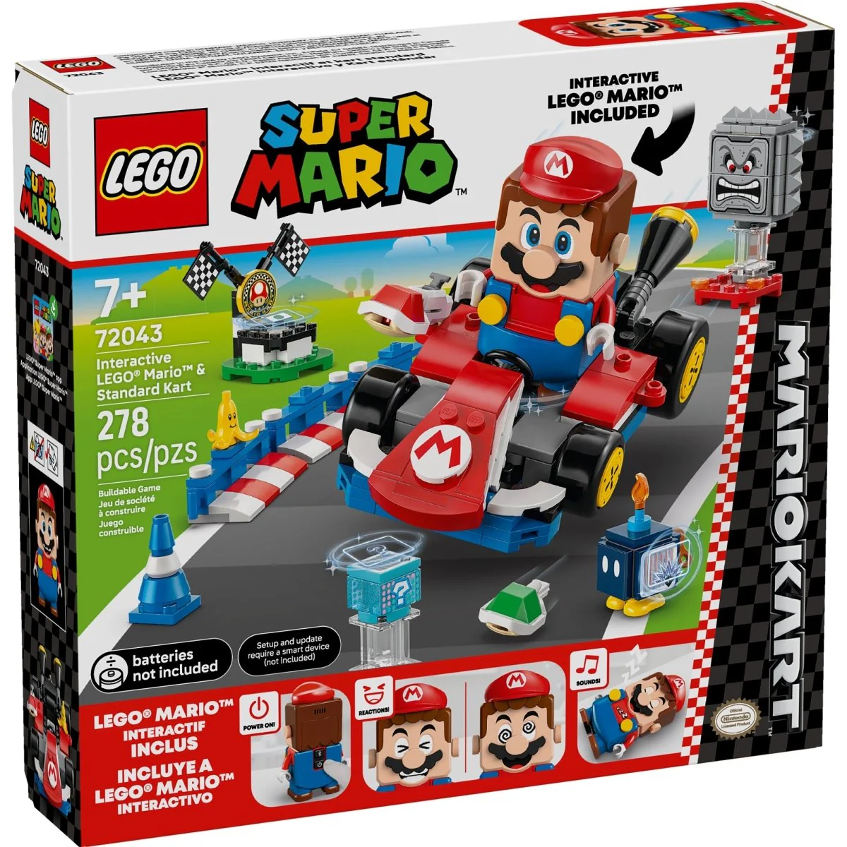 LEGO Super Mario Kart: Mario & Standard Kart, 72043, Ages 7+, 278 Pieces - Image 2