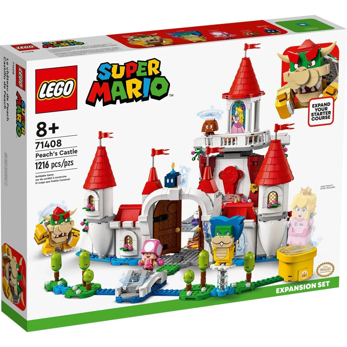 LEGO Super Mario Peach’s Castle Expansion Set, 71408, Ages 8+, 1216 Pieces - Image 2