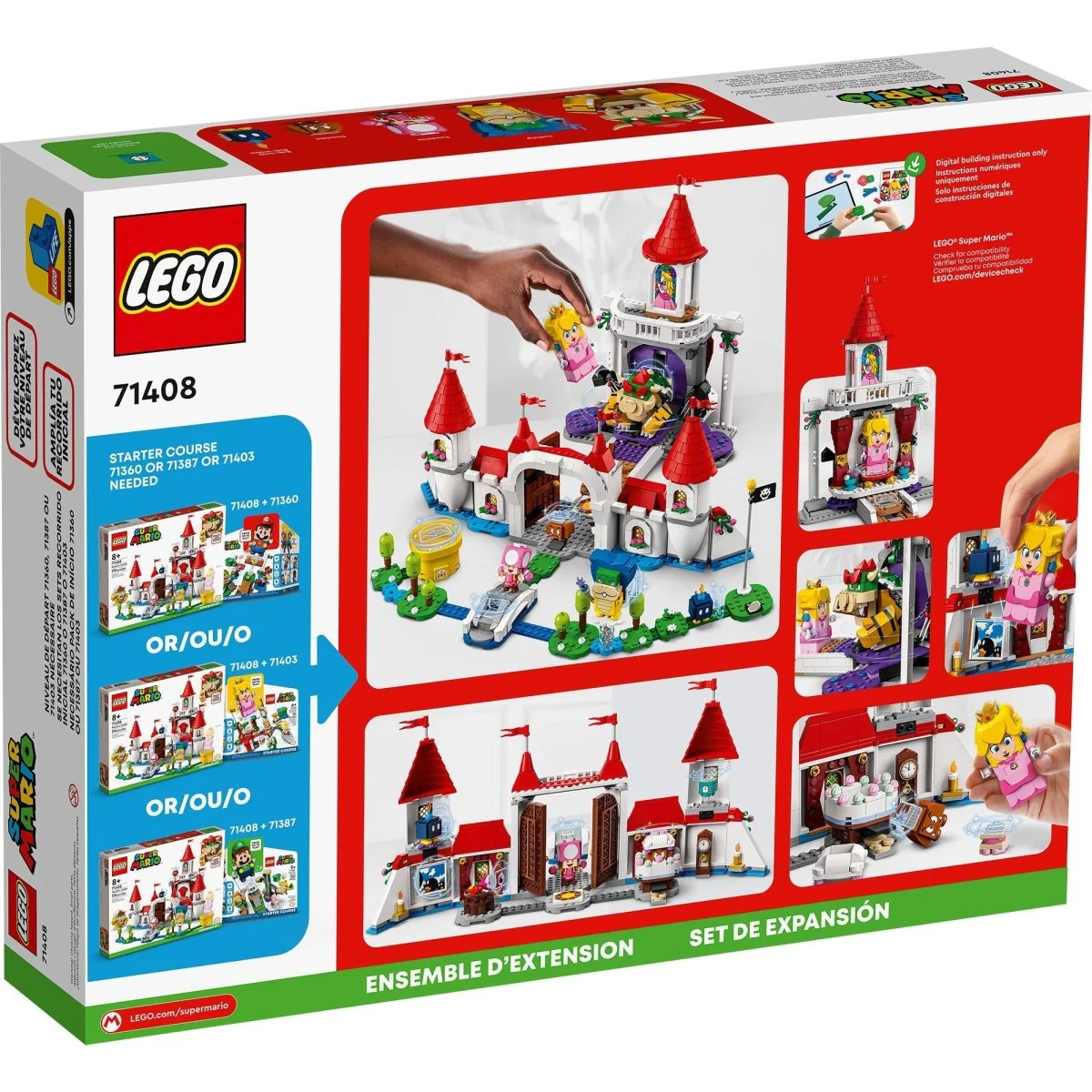 LEGO Super Mario Peach’s Castle Expansion Set, 71408, Ages 8+, 1216 Pieces - Image 3