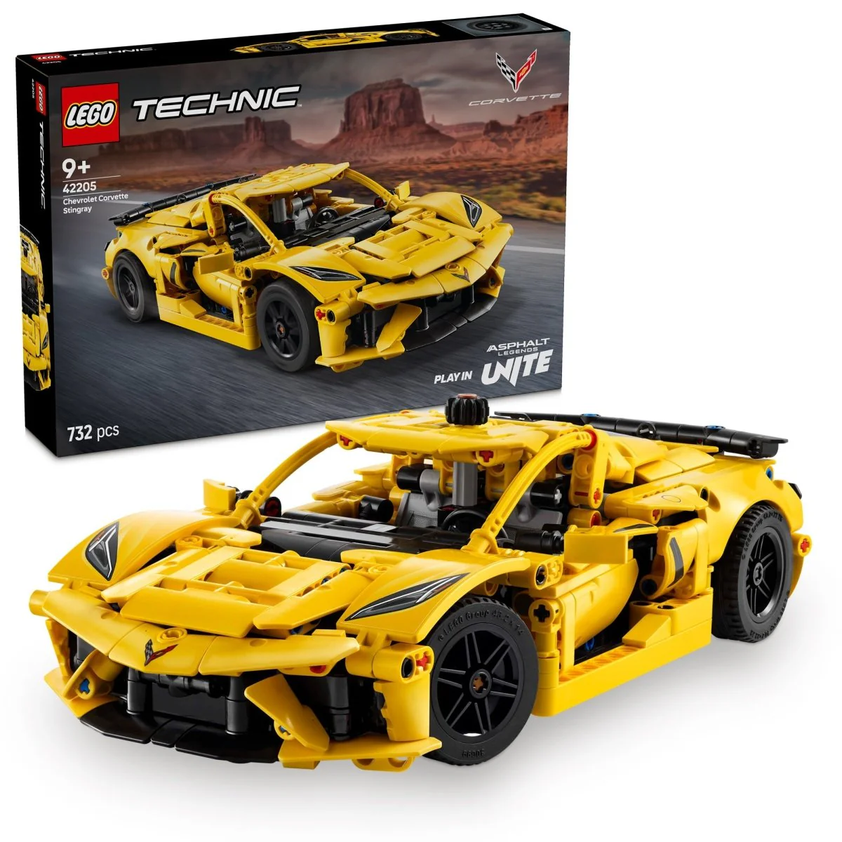 LEGO Technic Chevrolet Corvette Stingray, 42205, Ages 9+, 732 Pieces