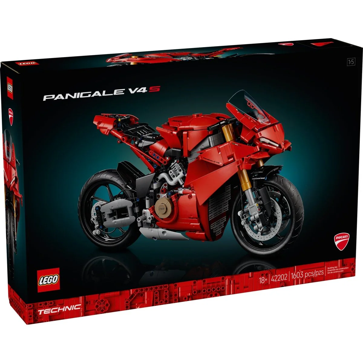 LEGO Technic Ducati Panigale V4 S Motorcycle, 42202, Ages 18+, 1603 Pieces - Image 2