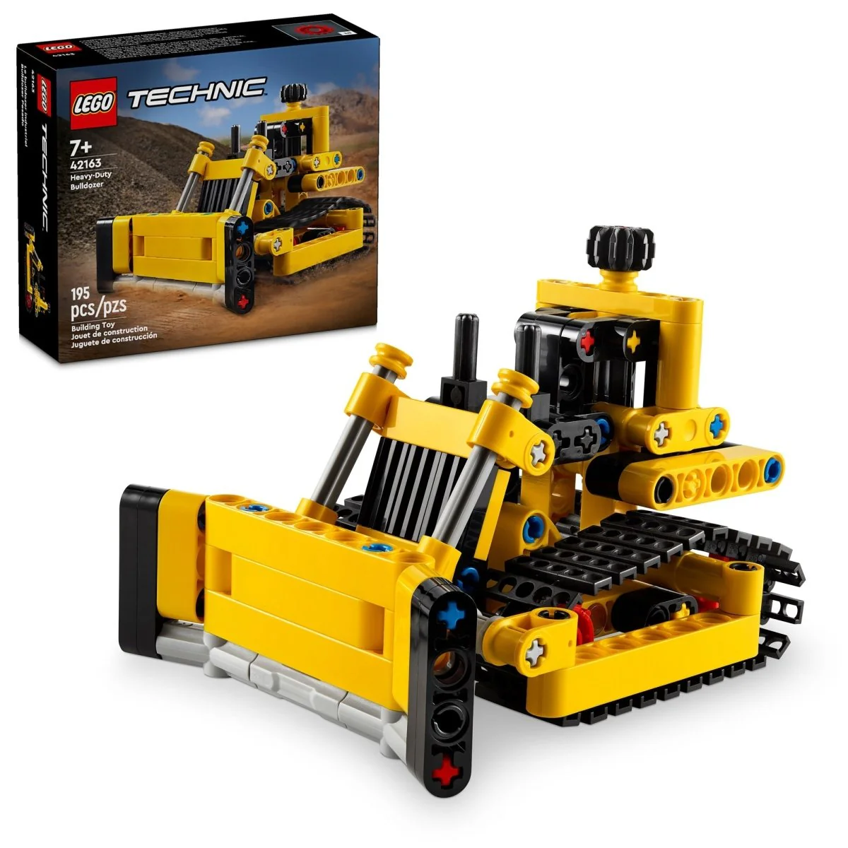 LEGO Technic Heavy-Duty Bulldozer, 42163, Ages 7+, 195 Pieces